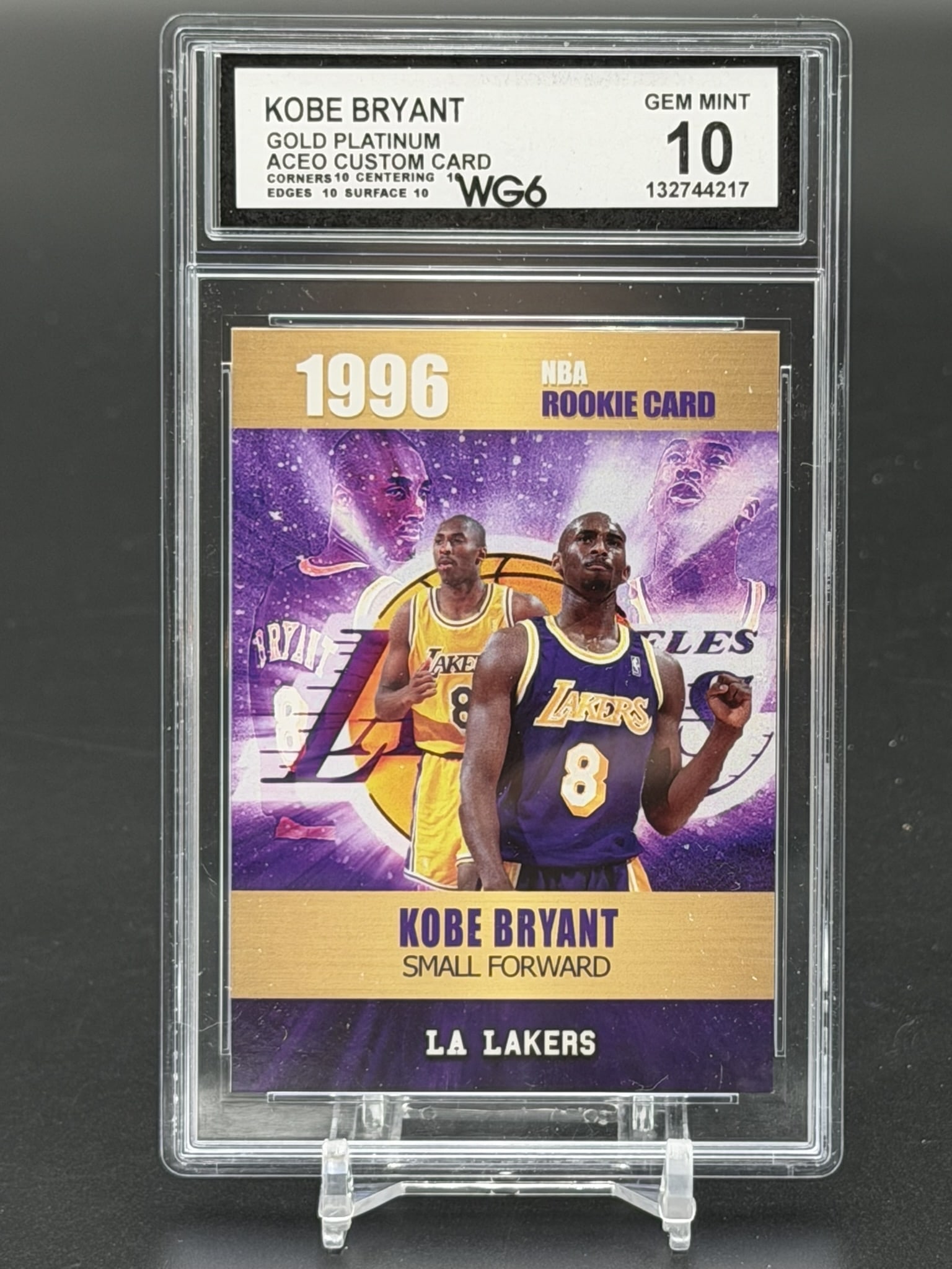 1996 Rookie Phenoms Kobe Bryant Gold Platinum ACEO Custom Card WG6 Graded 10 Gem Mint Lakers (1 of 5)