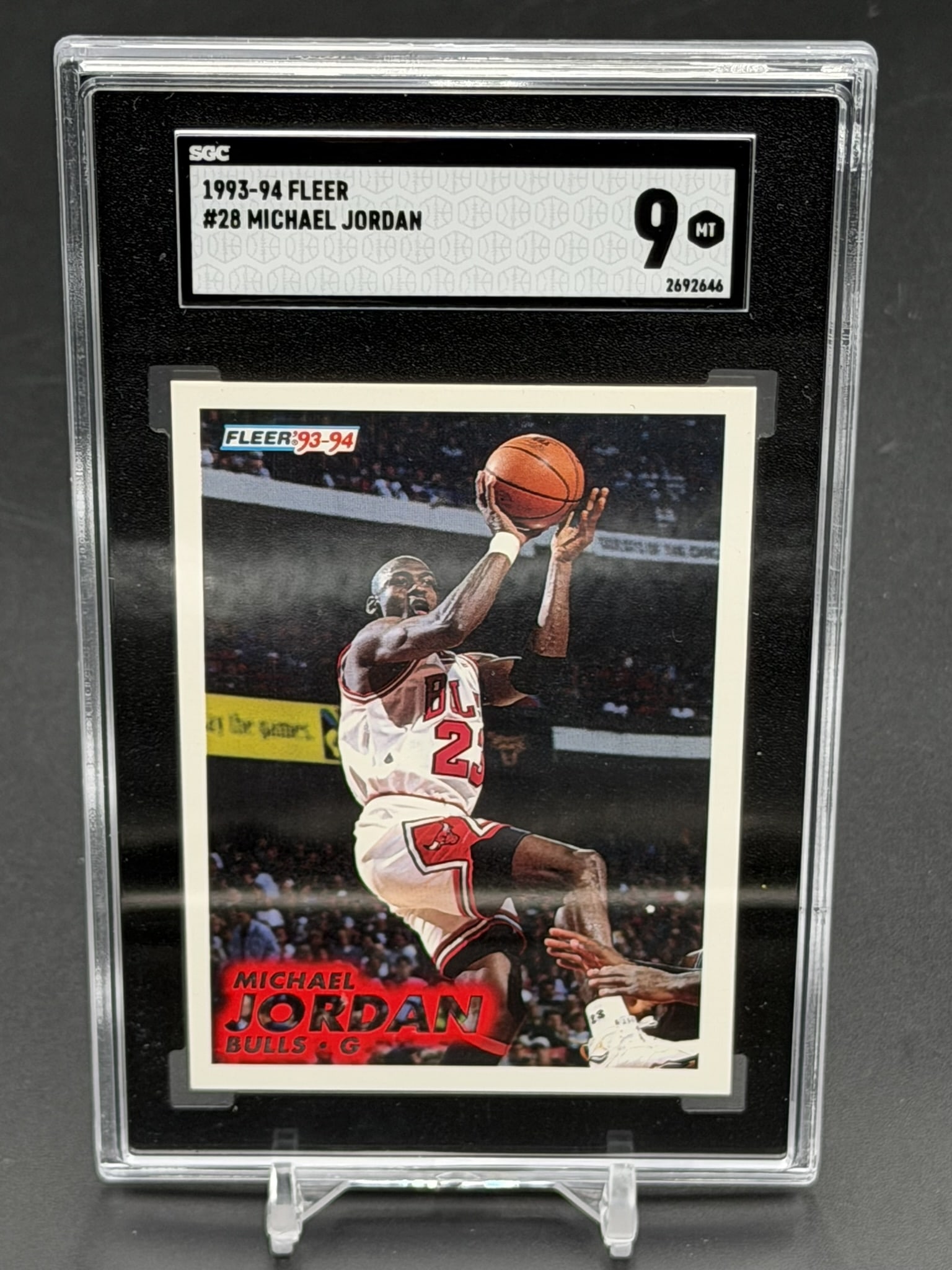 1993-94 Fleer Michael Jordan Base Card #28 SGC 9 Mint Chicago Bulls Vintage Basketball Legend (1 of 4)