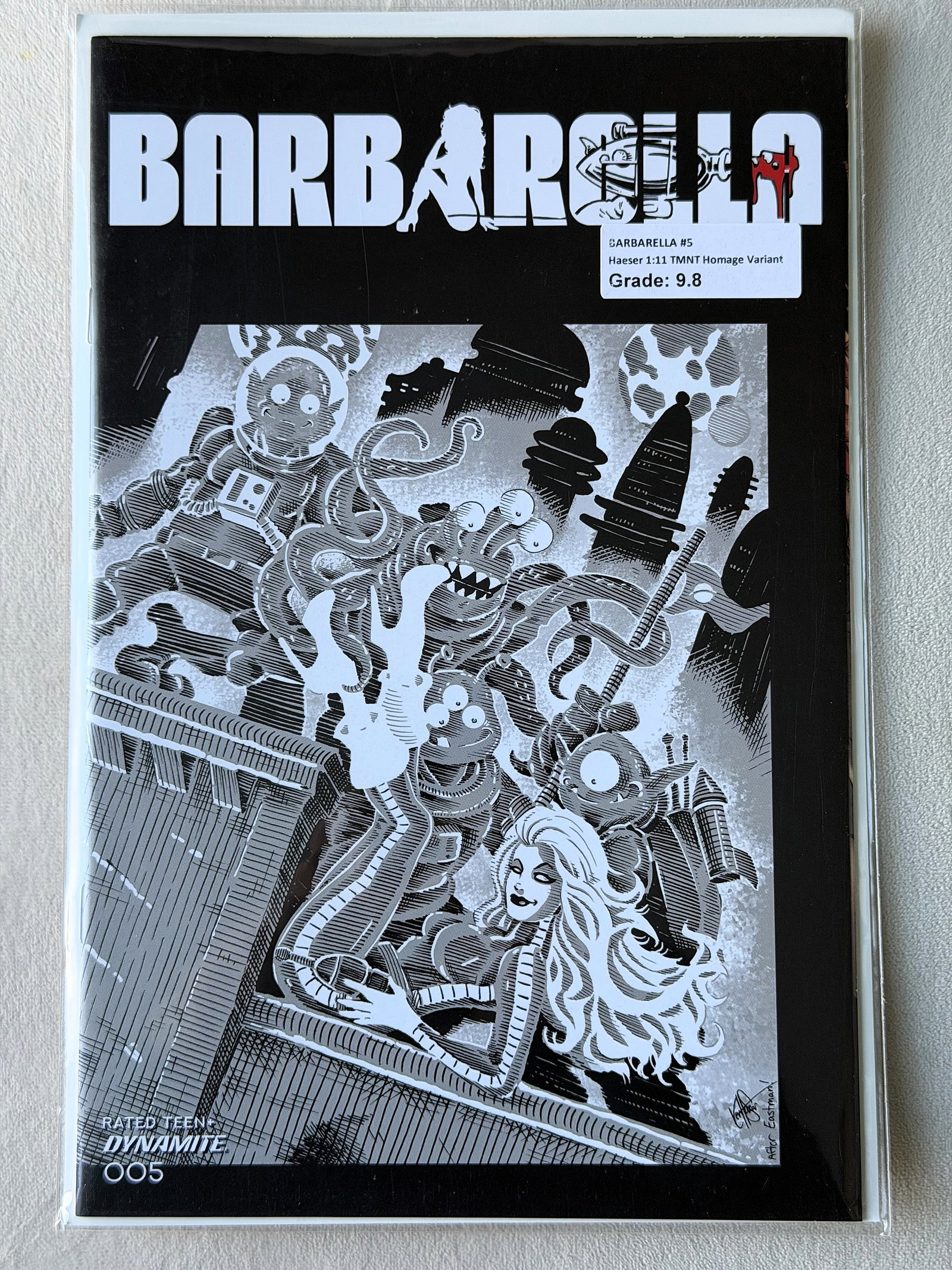 Barbarella #5 (2021) – Ken Haeser 1:11 Incentive TMNT Homage – CGC 9.8 (1 of 1)