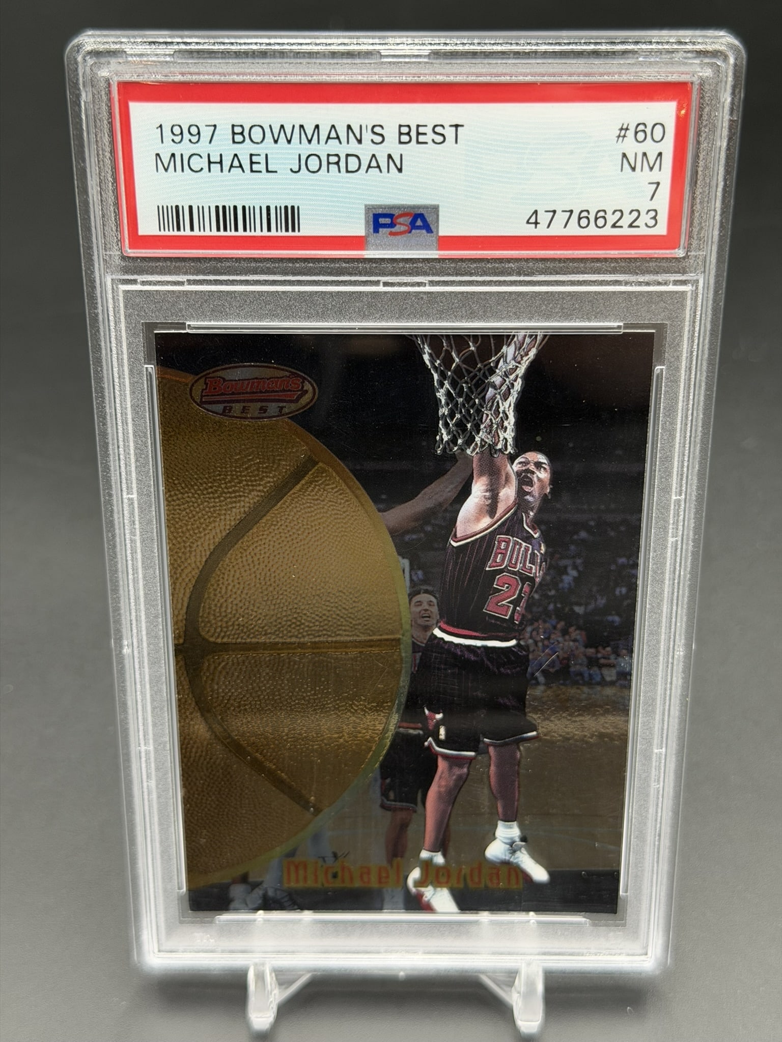 1997 Bowman's Best Michael Jordan Base Card #60 PSA 7 NM Chicago Bulls Vintage Basketball (1 of 5)