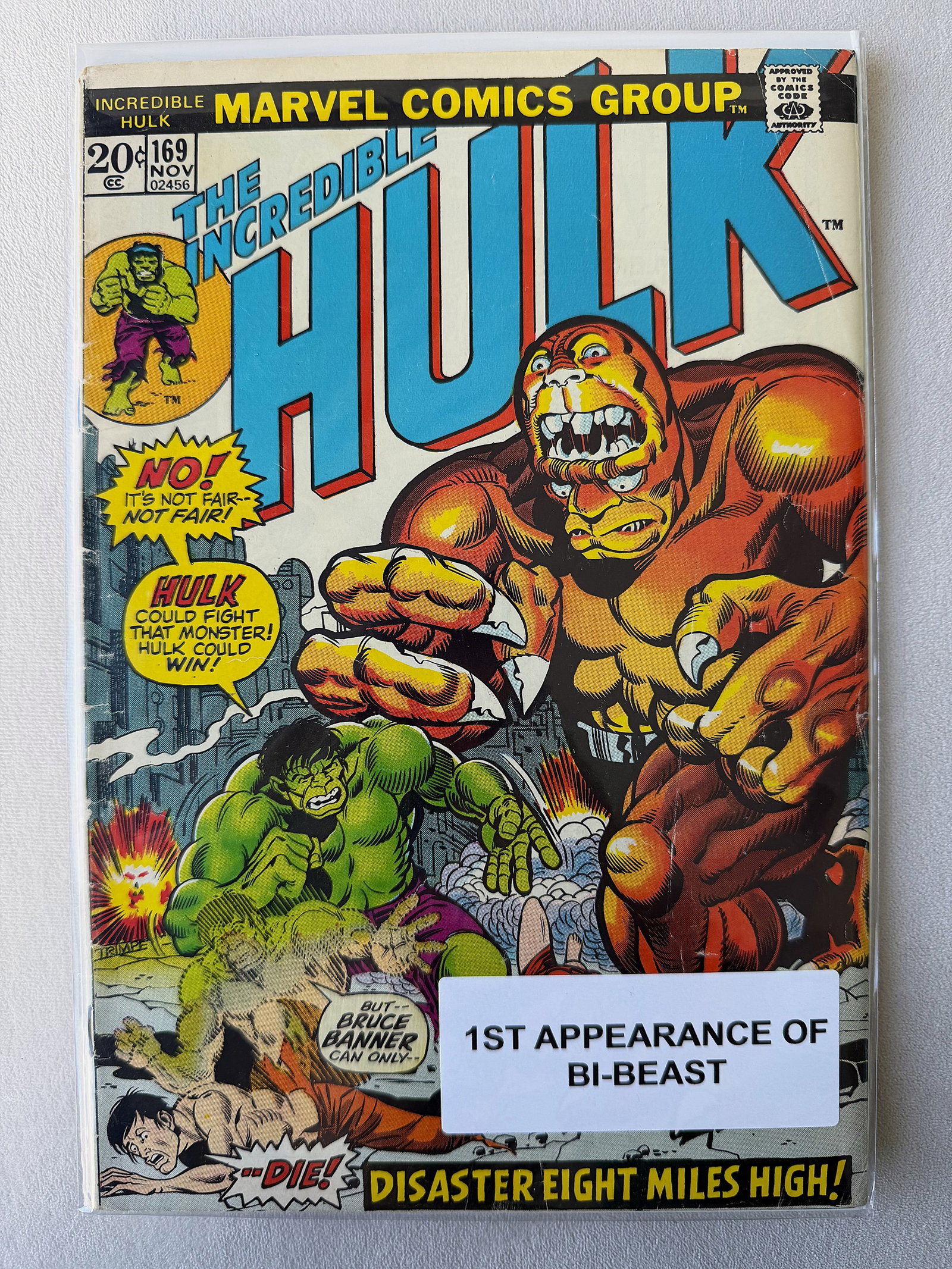 The Incredible Hulk #169 (1973) – 1st Appearance of Bi–Beast – Bronze Age Pillar (1 of 1)