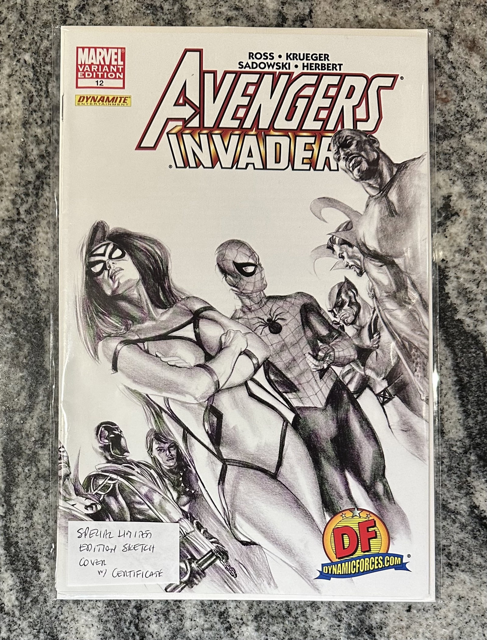 Avengers/Invaders #12 Alex Ross Sketch Variant (Limited/Sketch–Cover Edition) COA (1 of 4)
