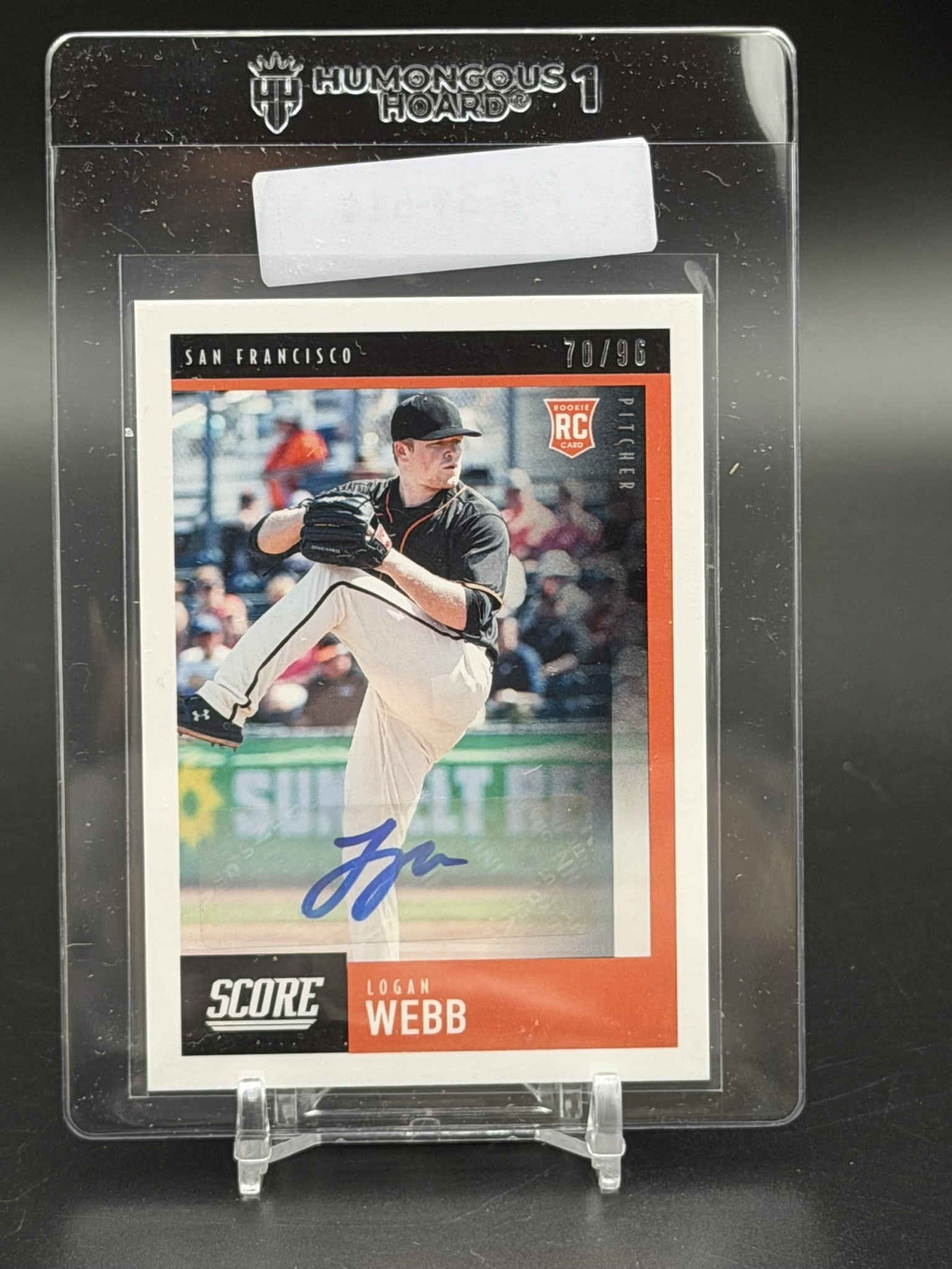 2020 Panini Chronicles Score Logan Webb Rookie Autograph RC #9 San Francisco Giants 70/96 (1 of 4)
