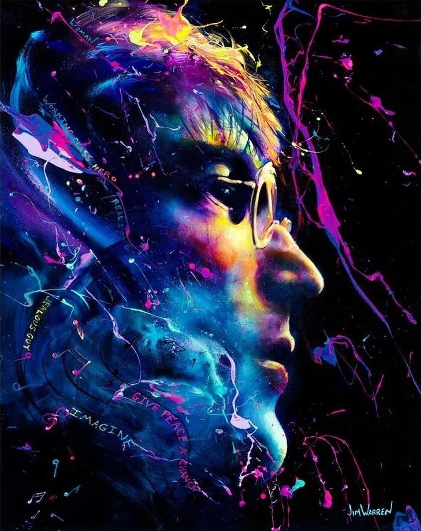 Jim Warren "Music Lives On" (John Lennon) Limited Edition (LE) Artist’s Proof (AP) 24"x18" (1 of 1)