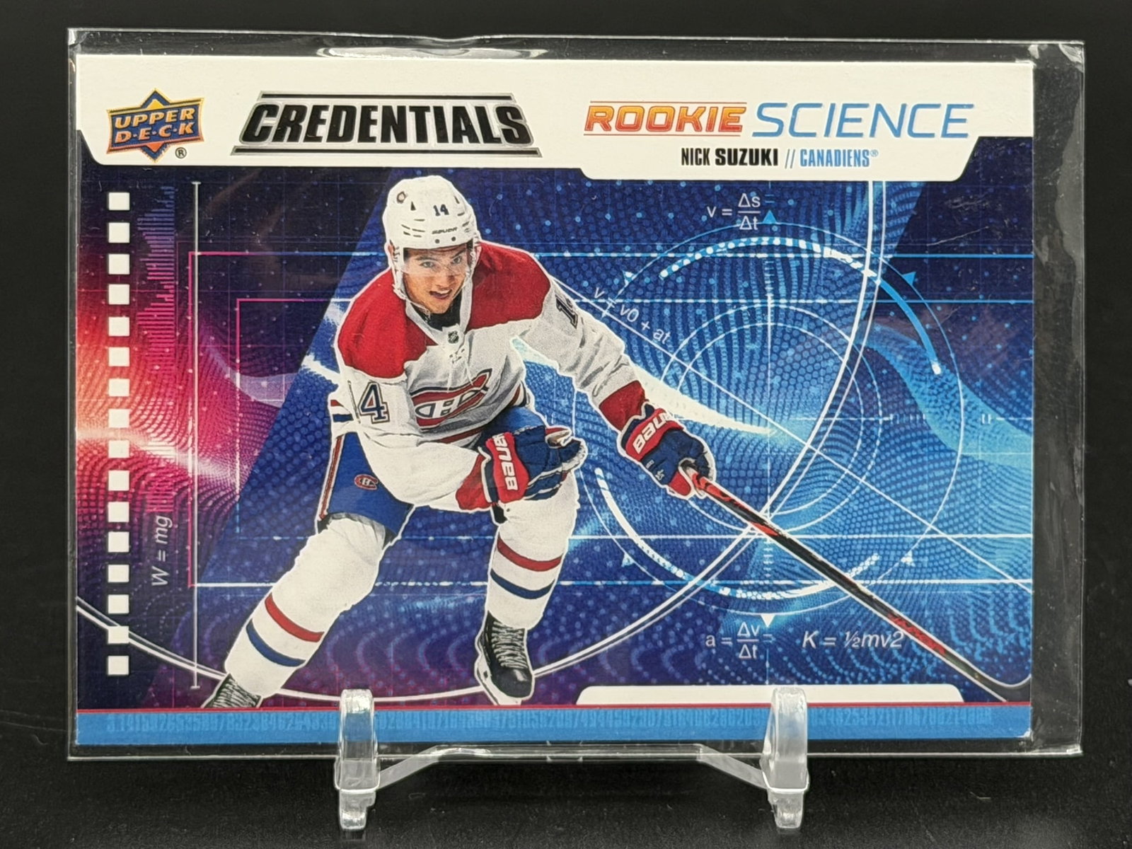 Nick Suzuki 2019-20 Upper Deck Credentials Rookie Science RS-20 Montreal Canadiens RC: Official 2019-20 Upper Deck Credentials Rookie Science insert featuring Nick Suzuki of the Montreal Canadiens. Card RS-20 showcases one of the NHL's brightest young stars during his rookie season in U