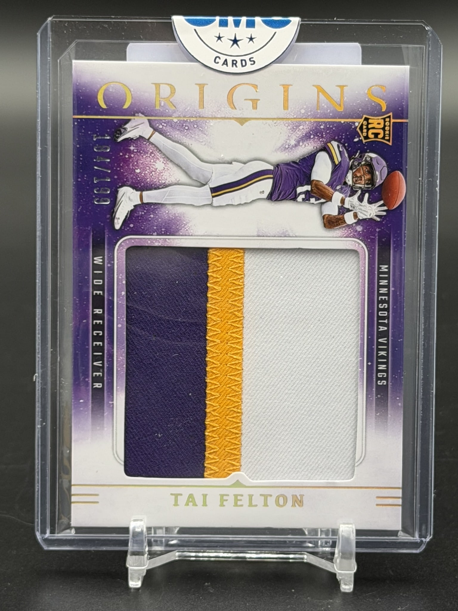 2025 Panini Origins Tai Felton RC Rookie Jumbo Jersey Patch /199 Vikings (1 of 5)
