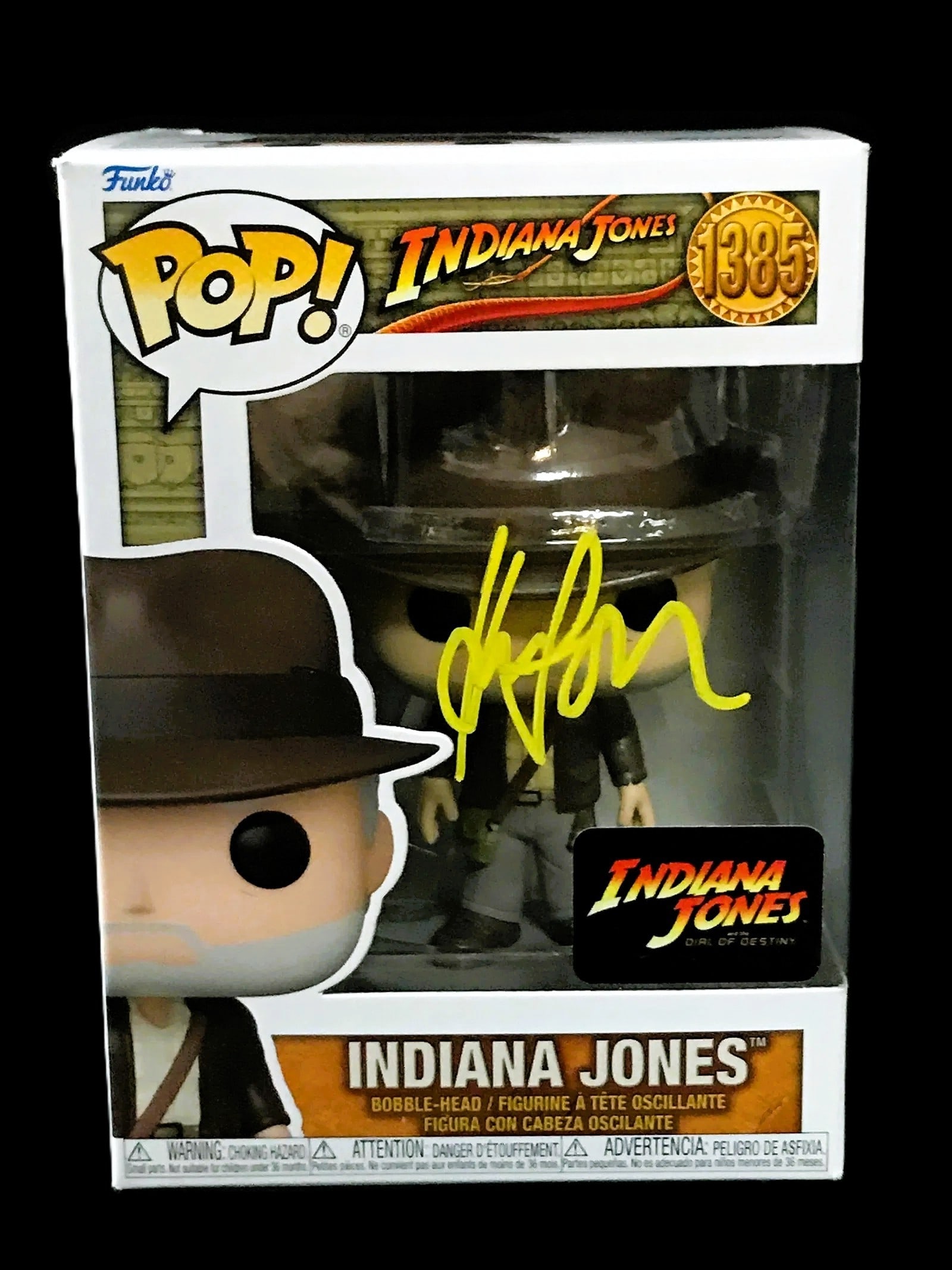 Harrison Ford Signed Indiana Jones Funko Pop! #1385 (Dial of Destiny) KB COA (1 of 3)