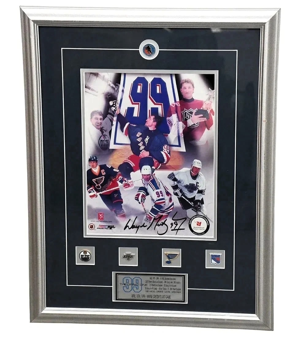 RARE Wayne Gretzky Signed Framed Photo WG Authentic Oilers/Kings/Blues/Rangers COA (1 of 8)