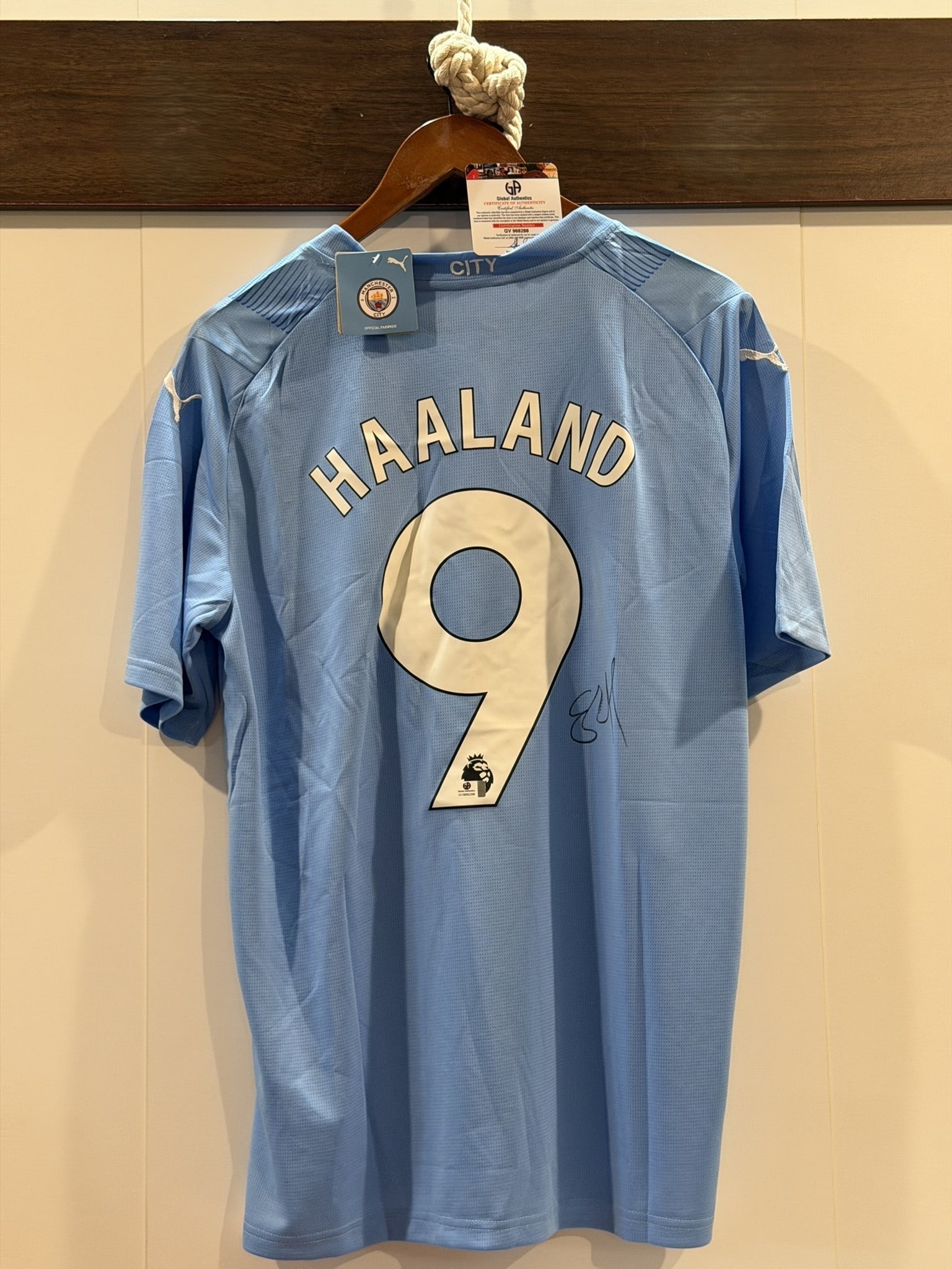 Erling Haaland Signed Man City Puma Jersey GA COA Sz XL NWT (1 of 7)