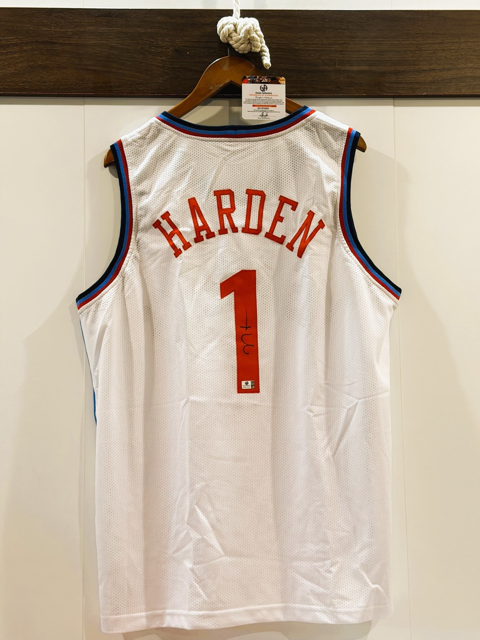 James Harden Signed LA Clippers #1 NBA Jersey GA COA NWOT: Los Angeles Clippers basketball jersey personally signed by James Harden in black marker across the reverse number "1." The jersey features Harden nameplate, player number 1, Los Angeles team letterin