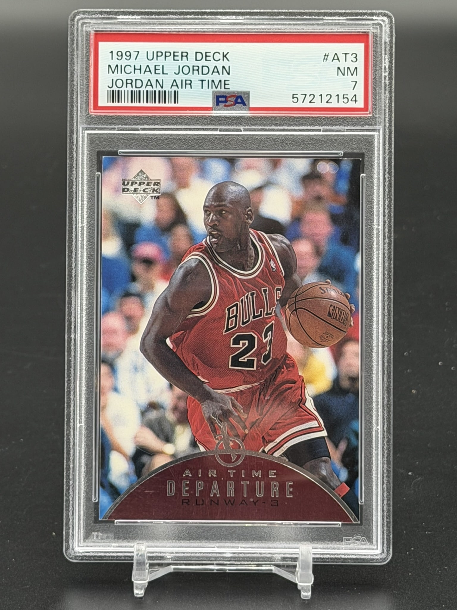 1997 Upper Deck Michael Jordan Air Time Insert Card #AT3 PSA 7 NM Chicago Bulls Basketball (1 of 4)