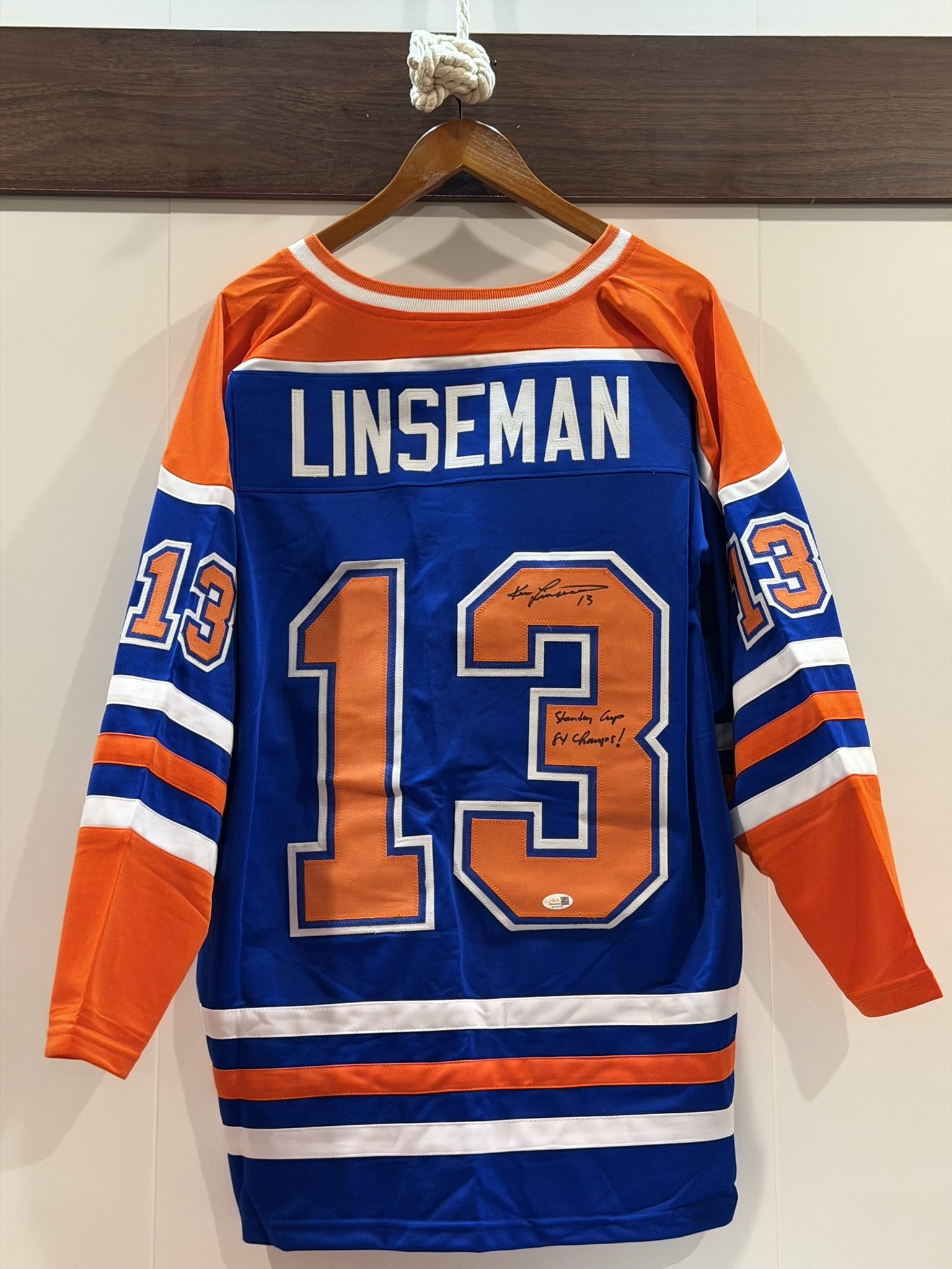Ken Linseman Signed Oilers #13 NHL Jersey JSA COA NWOT (1 of 7)