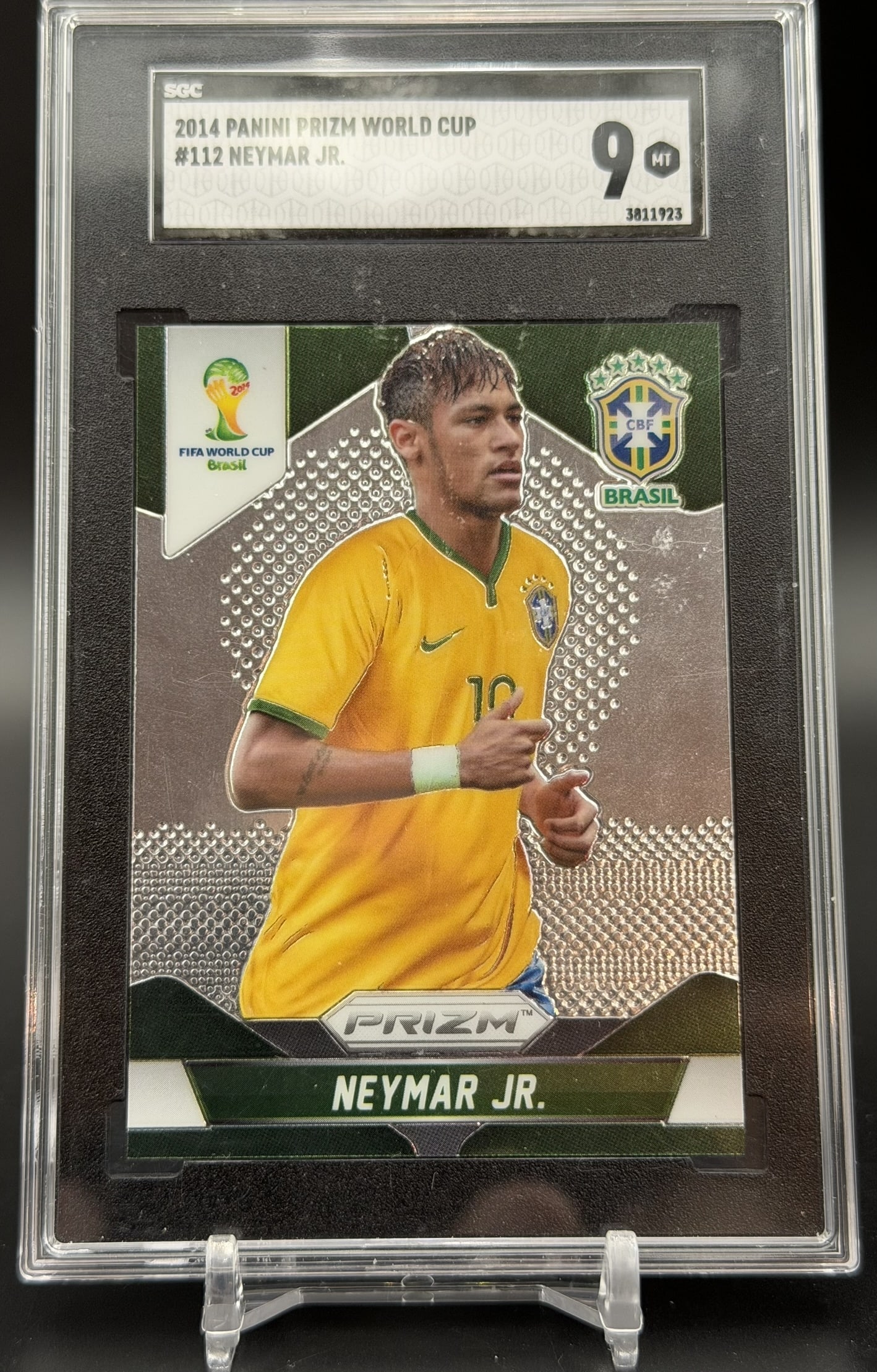 2014 Panini Prizm FIFA World Cup Neymar Jr Brazil #112 SGC 9 Mint Soccer Card (1 of 5)