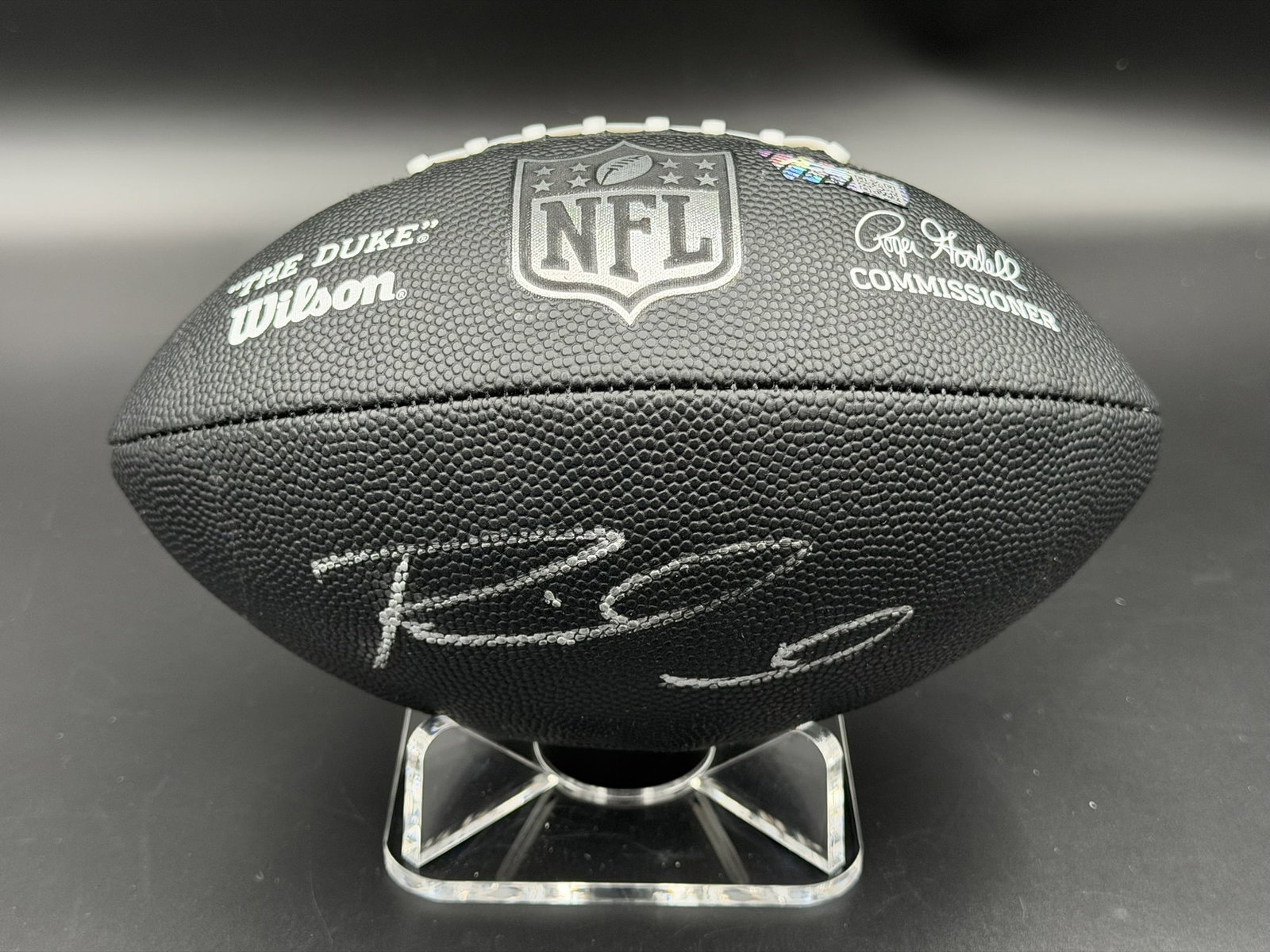 Patrick Mahomes Signed Wilson NFL Mini Football ACE COA NWOT: A refined collector’s display piece signed by one of the NFL’s defining quarterbacks –– Patrick Mahomes. This Wilson NFL mini football features a bold silver signature across t