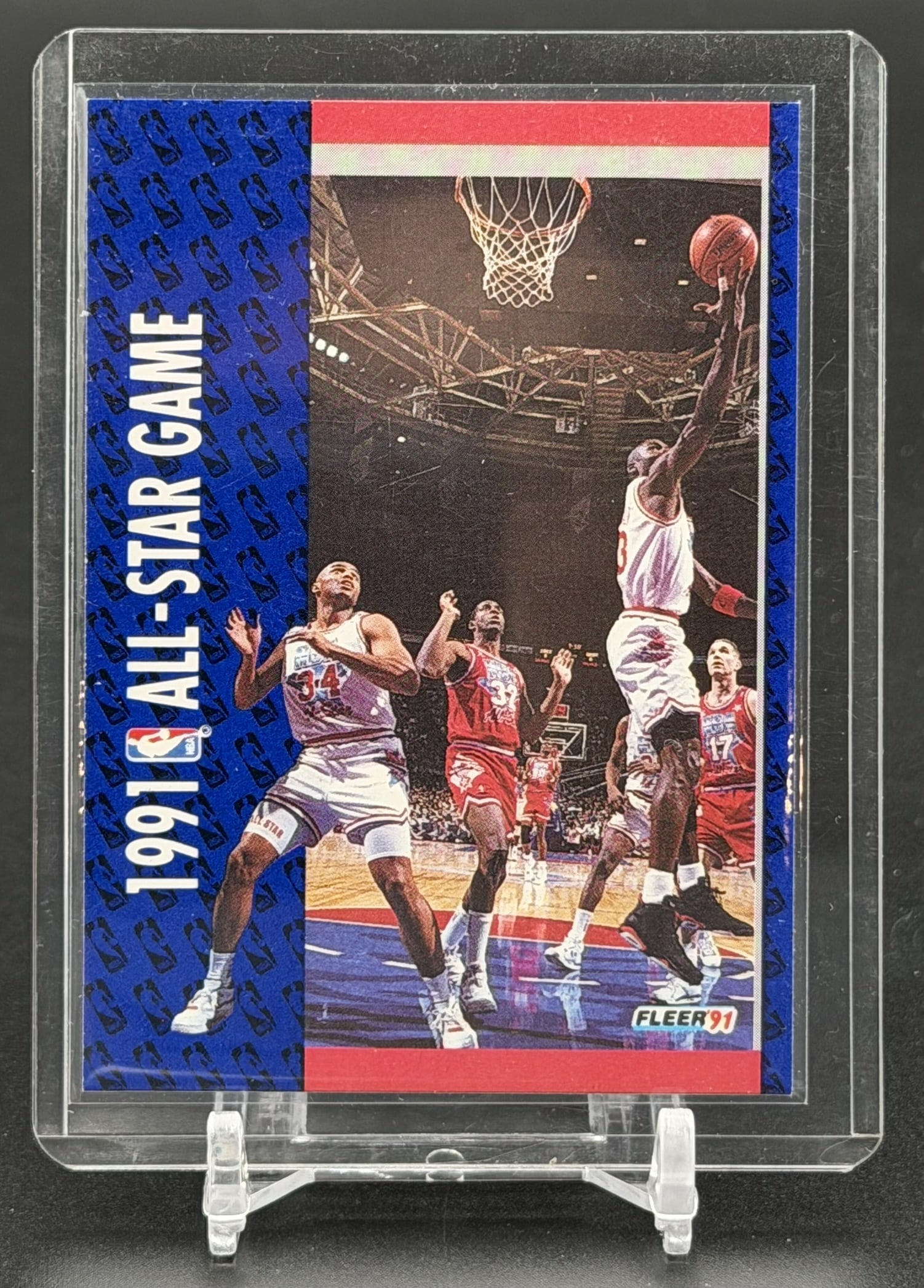 1991-92 Fleer Michael Jordan All-Star Game Card #238 Chicago Bulls Vintage Basketball Legend: Vintage 1991-92 Fleer Michael Jordan 1991 All-Star Game card #238, featuring the Chicago Bulls Hall of Famer. The front of this card showcases an action photograph titled "Unforgettable" depicting Jor