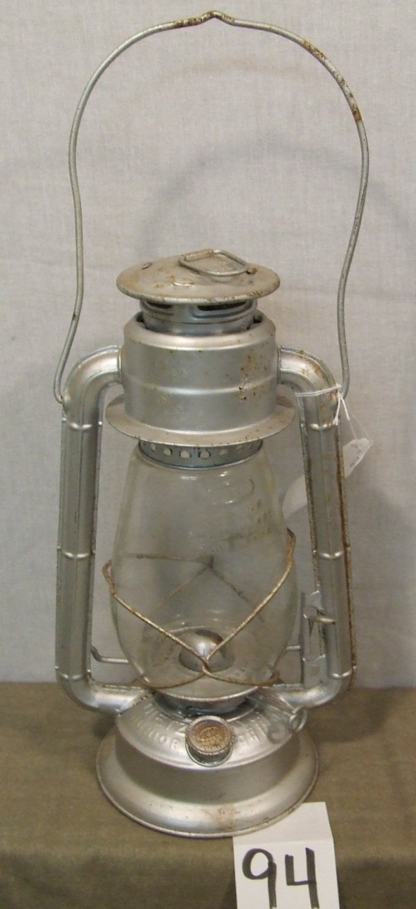 Dietz Junior Lantern: Dietz Junior all purpose lantern, silver body with clear globe is 12" tall with 16.5" over-all height including bail.