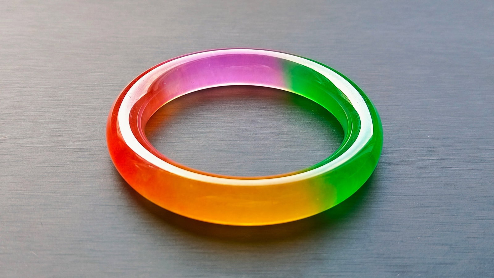 Dragon Stone Type Multicolored Jadeite Bangle (1 of 7)