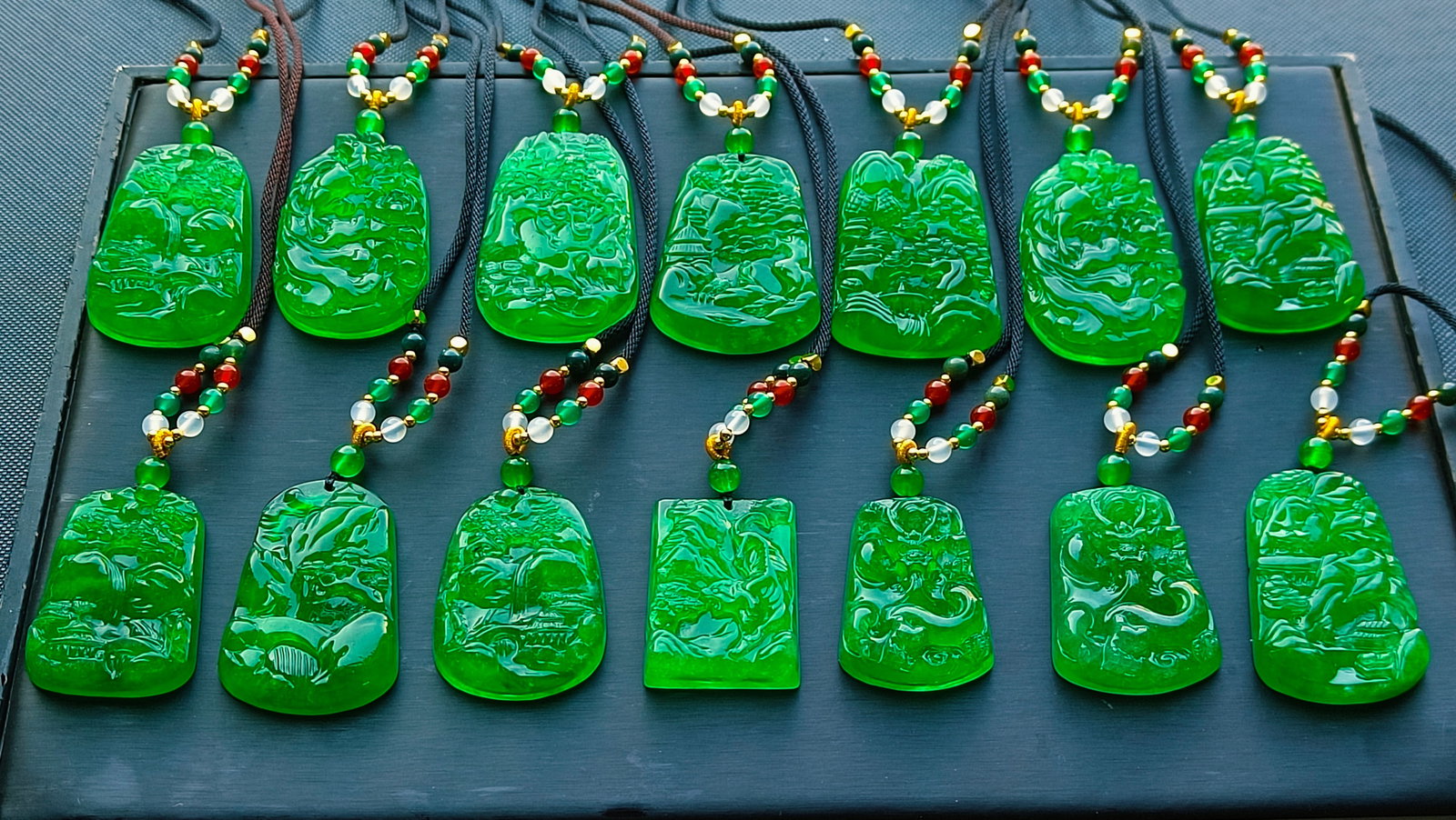 Dragon Stone Type Imperial Green Jadeite Pendant (1 of 8)