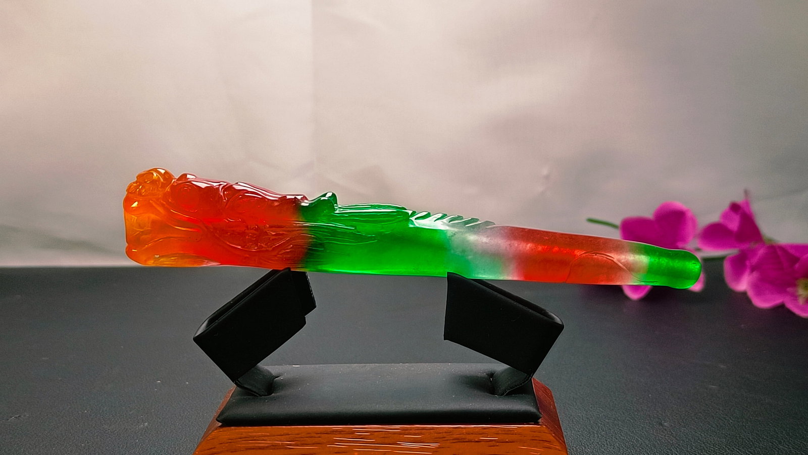 Dragon Stone Type Colorful Jade Dragon Head Cigarette Holder (1 of 8)