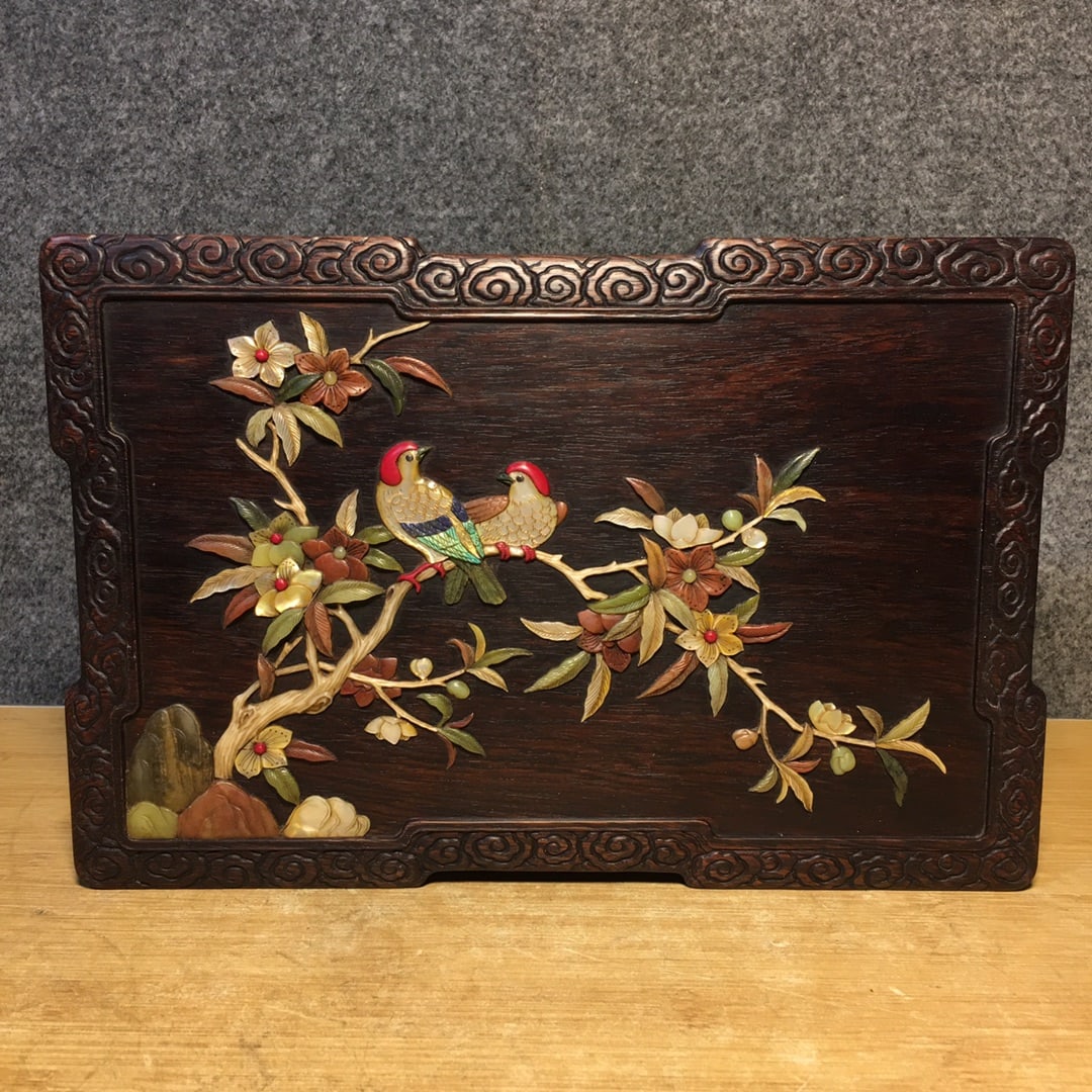 Large-leaf rosewood inlaid box (1 of 9)