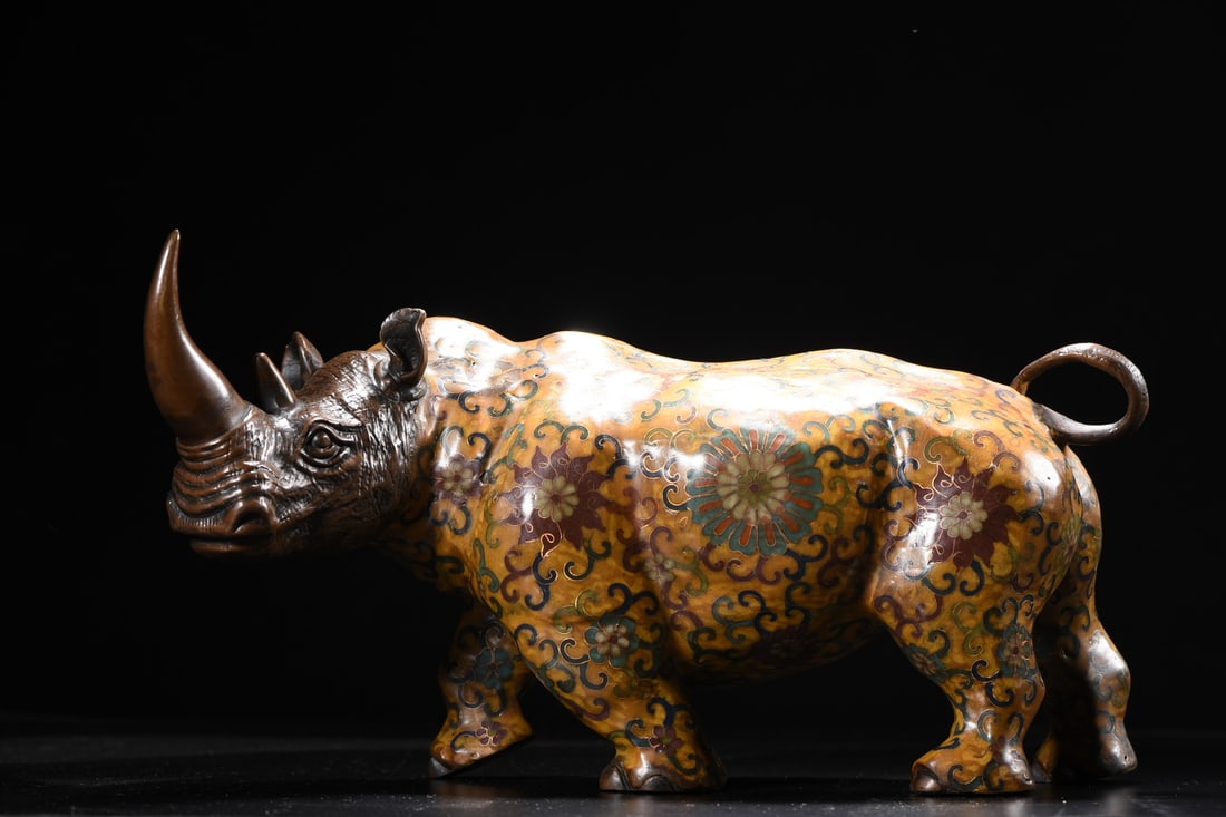 Cloisonne Rhinoceros Ornament (1 of 9)