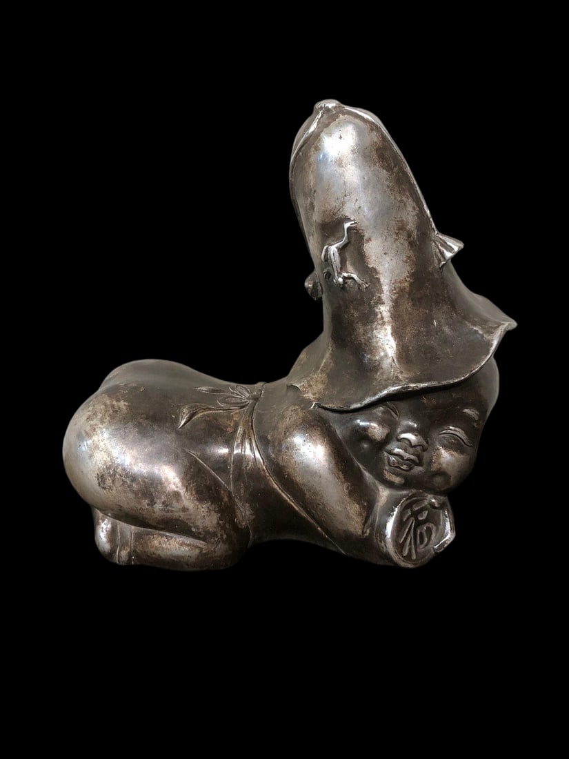 Silver-plated white copper lucky doll (1 of 9)