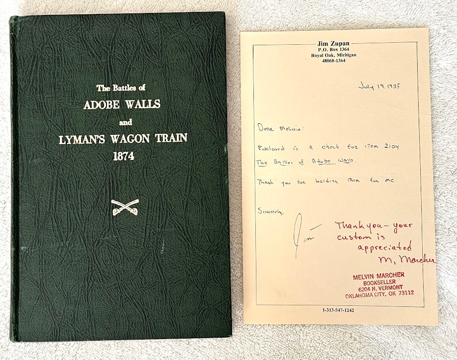 The Battles of Adobe Walls and Lyman's Wagon Train 1874.: Canyon: Panhandle-Plains Historical Society, 1964. 8vo; 110pp; gilt lettered pebbled boards; illustrated. First edition.