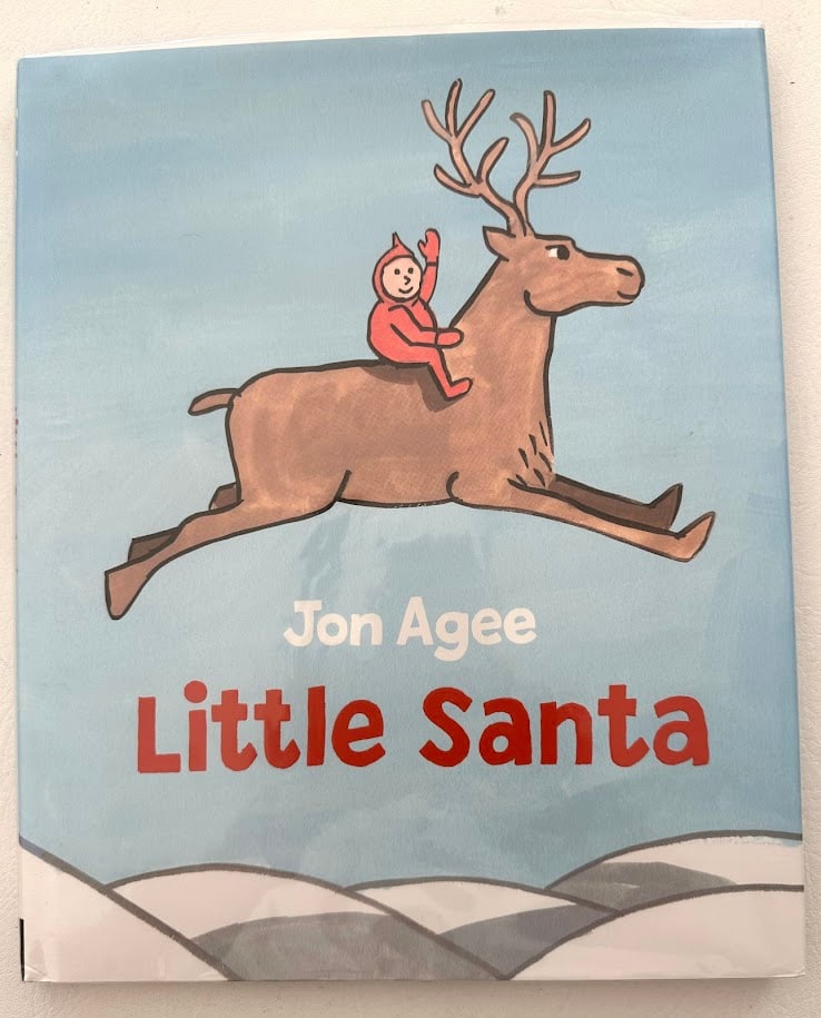 Jon Agee. Little Santa.: New York: 2013. First printing. With numerous color illustrations by Agee. With a four inch original drawing SIGNED by Agee on the front fly leaf. Fine copy.