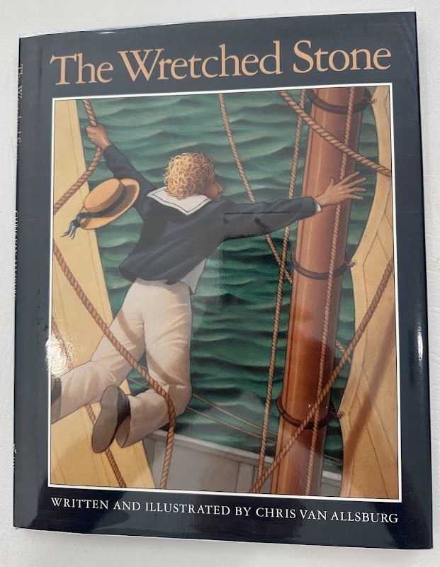 Chris Van Allsburg. The Wretched Stone.: Boston: 1991. With numerous full page color illustrations by the author. First printing. SIGNED by Van Allsburg on the title page. Included are two advance proofs in two states: unbound proof in