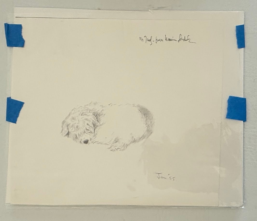 Maurice Sendak. Original pen & ink drawing.: Original pen & ink drawing signed & dated Jan.'55.