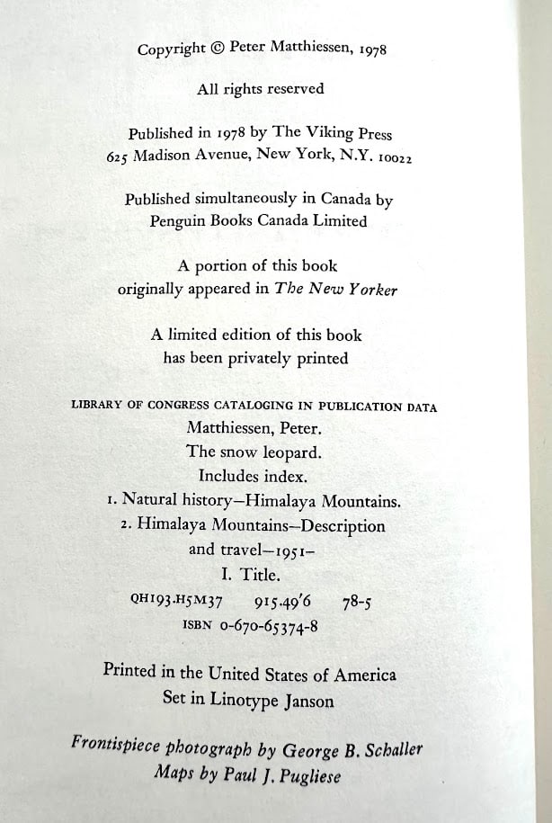 Peter Matthiessen. The Snow Leopard. Signed Proof - 4