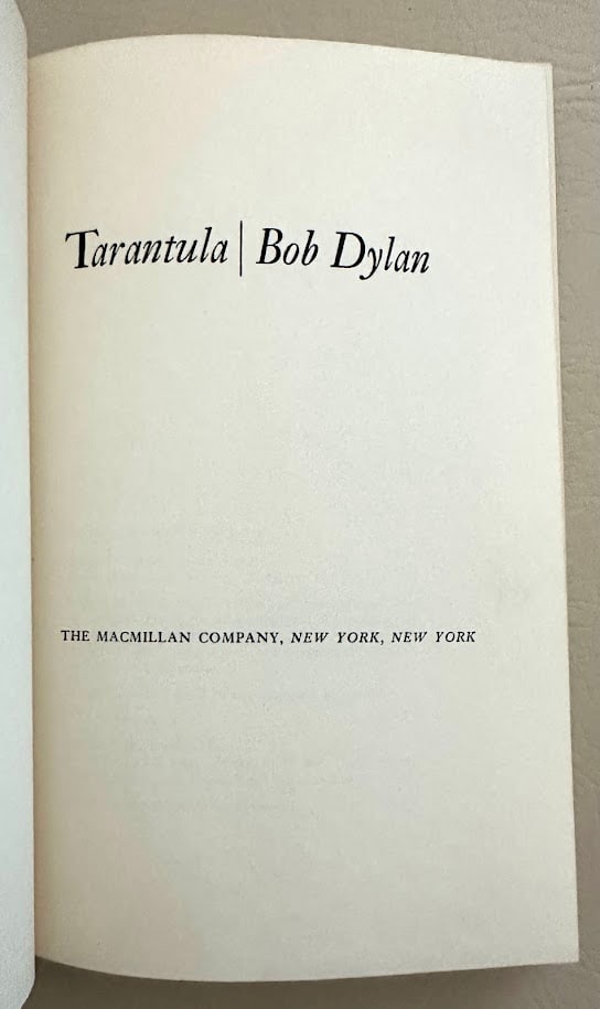 Bob Dylan. Tarantula. First edition - 2