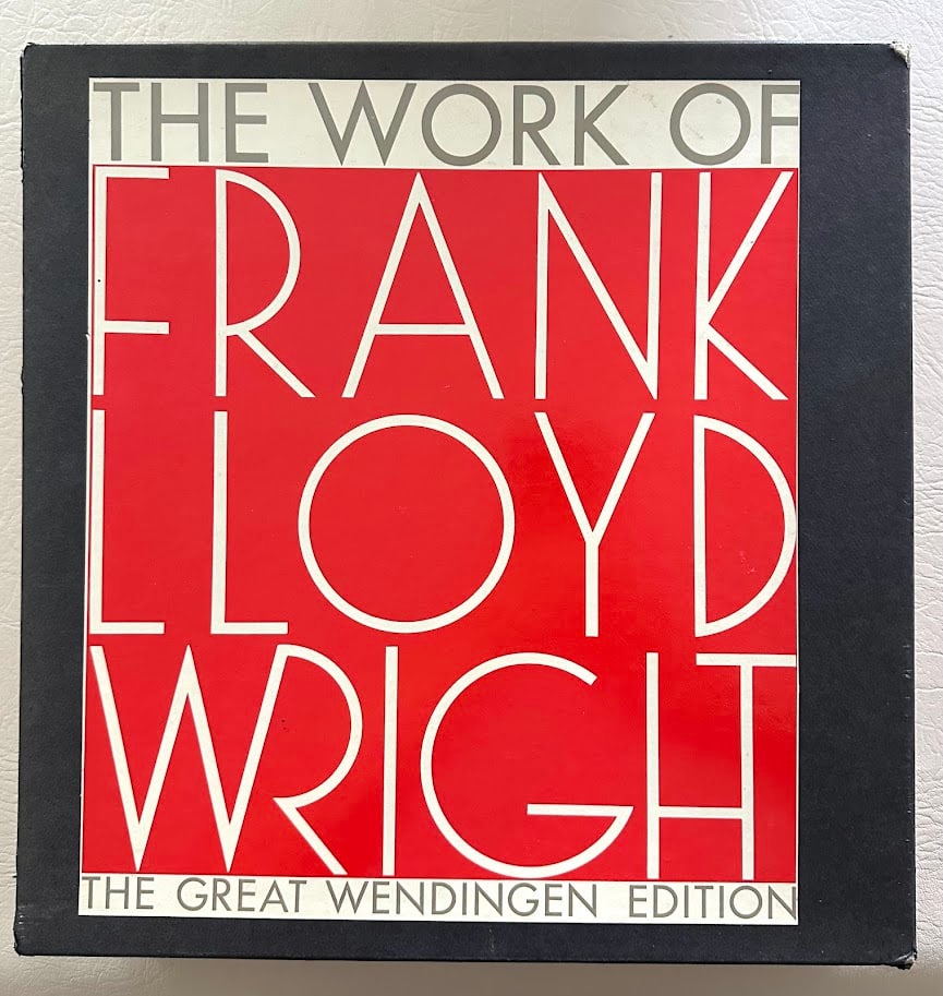Frank Lloyd Wright. The Work of Frank Lloyd Wright.: Horizon Press: 1965. Large 4to; 164pp in double fold; heavy boards; profusely illustrated; fine copy in the original publisher's slipcase. First edition by this publisher, first printing to contain th