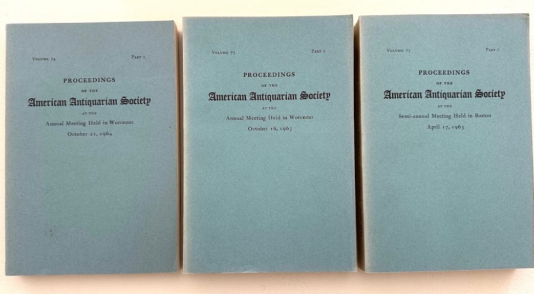 A Bibliography of American Children's Books Printed Prior to 1821, by d'Alte Welsh. 6 volumes. (1 of 10)
