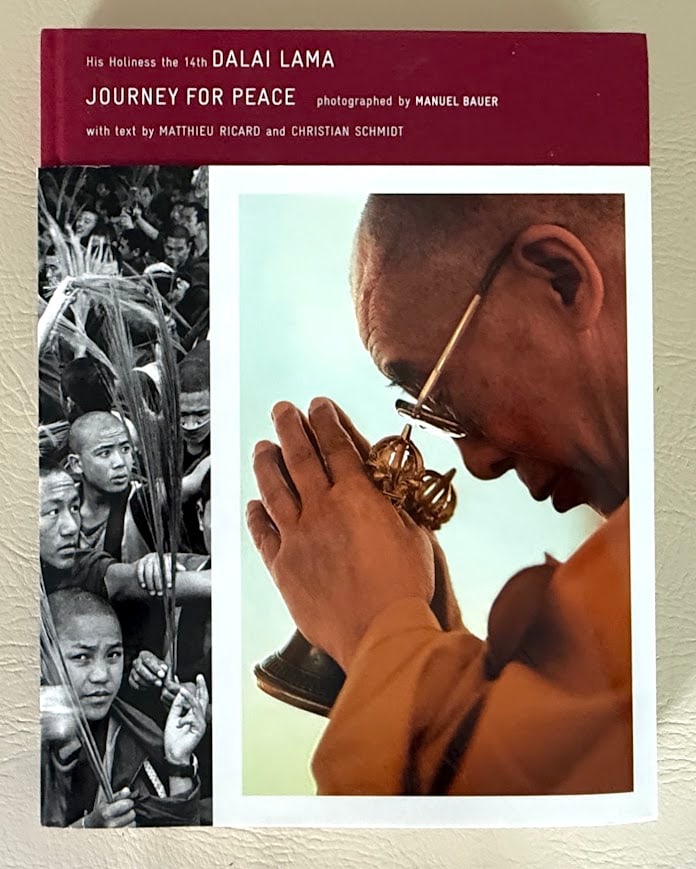 Journey for Peace. His Holiness the 14th Dalai Lama, by Matthieu Ricard & Christian Schmidt.: New York: 2005. Large 4to; 291pp; heavy pictorial boards; pictorial wrap-around jacket; illustrated with numerous color & b/w photographs by Manuel Bauer; fine copy. Apparent first edition.