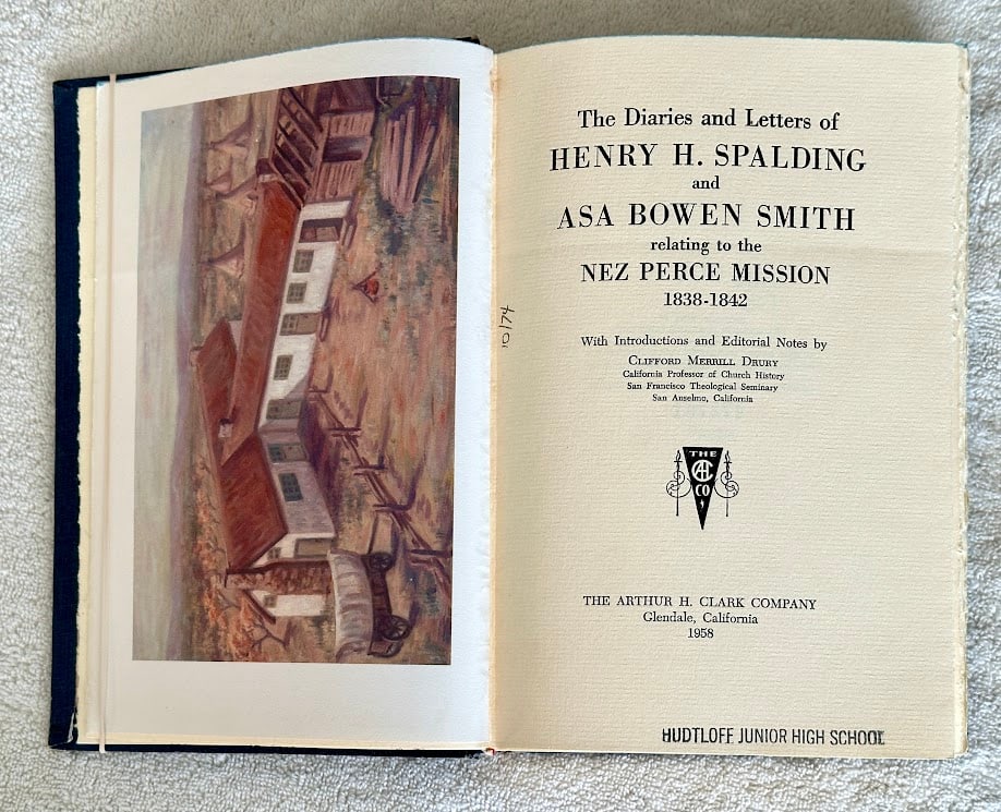 Clifford M. Drury. The Diaries and Letters of Henry H. Spalding and Asa Brown Smith relating to the: Glendale: Arthur H. Clark, 1958. Large 8vo; 379pp; gilt lettered cloth; illustrated with 6 photographic illustrations plus 3 maps. First edition. Ex library copy with a few stamps in blank margins, po