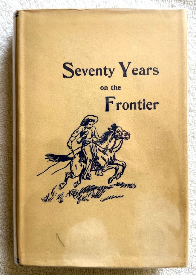 Colonel Prentiss Ingraham. Seventy Years on the Frontier. Alexander Majors Memoirs of a Lifetime on: Columbus: Longs College Book Co, 1950. 8vo; 325pp; illustrated. Gilt pictorial front cover; a fine, bright copy in the original jacket. Reprint of the 1893 edition.