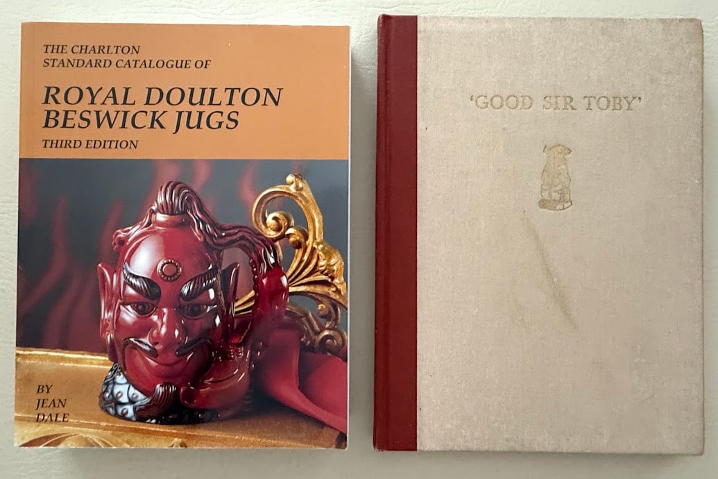 [Royal Doulton] Royal Doulton Beswick Jugs, intro by Louise Irvin. * 'Good Sir Toby'. The Story of: 1. London: 1995. Third edition; large 8vo; 598pp; color pictorial card covers; illustrated; covers lightly rubbed, otherwise a near fine copy. SIGNED by Louise Irvin on the title page. * 2. 'Good Sir 