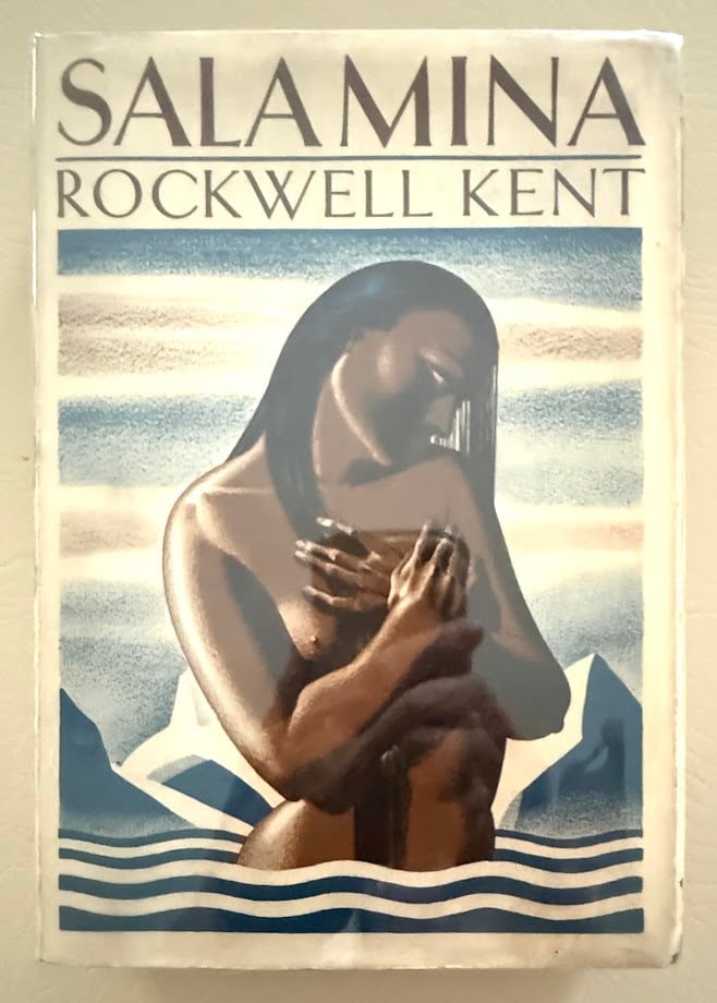 Rockwell Kent. Salamina.: New York: 1935. 8vo; 336pp; boards with decorative spine; color pictorial jacket; with numerous illustrations by Kent, some full page. Wear to spine extremities; some discoloration at gutters; jacket 