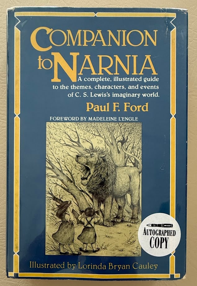 [Maurice Sendak] Companion to Narnia, by Paul F. Ford.: New York: 1980. 8vo; 313pp; cloth backed boards; pictorial jacket; fine copy. First edition. Inscribed on the title page: "For Maurice, Lorinda and I admire your work immensely." SIGNED and dated Dece