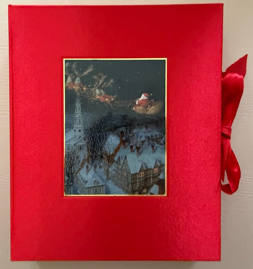 Clement C. Moore. The Night Before Christmas.: Tarrytown: 2006. Large 4to; illustrated with 2 double page color, 9 full page color, plus other color illustrations by Gennady Spirin. Bound in gilt lettered leather over boards. Limited to 300 number