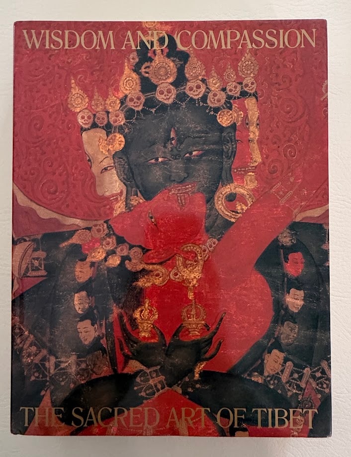 Wisdom and Compassion. The Sacred Art of Tibet, by Marylin Rhie & Robert Thurman.: New York: Harry Abrams, 1991. Large 4to; 406pp; gilt decorative cloth; color pictorial jacket; illustrated with map end papers and with a photograph on nearly every page; fine copy.