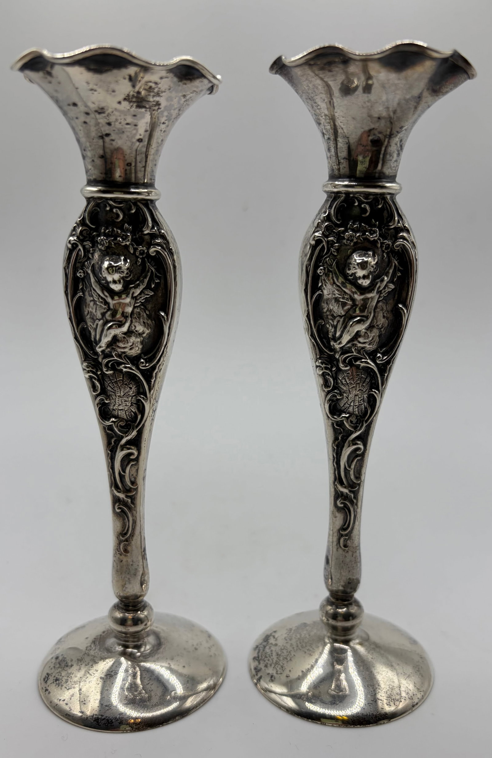Pair of Sterling Silver Vases (1 of 7)