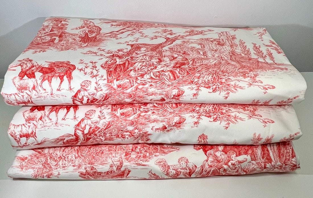 Red and White Toile Curtains (1 of 6)