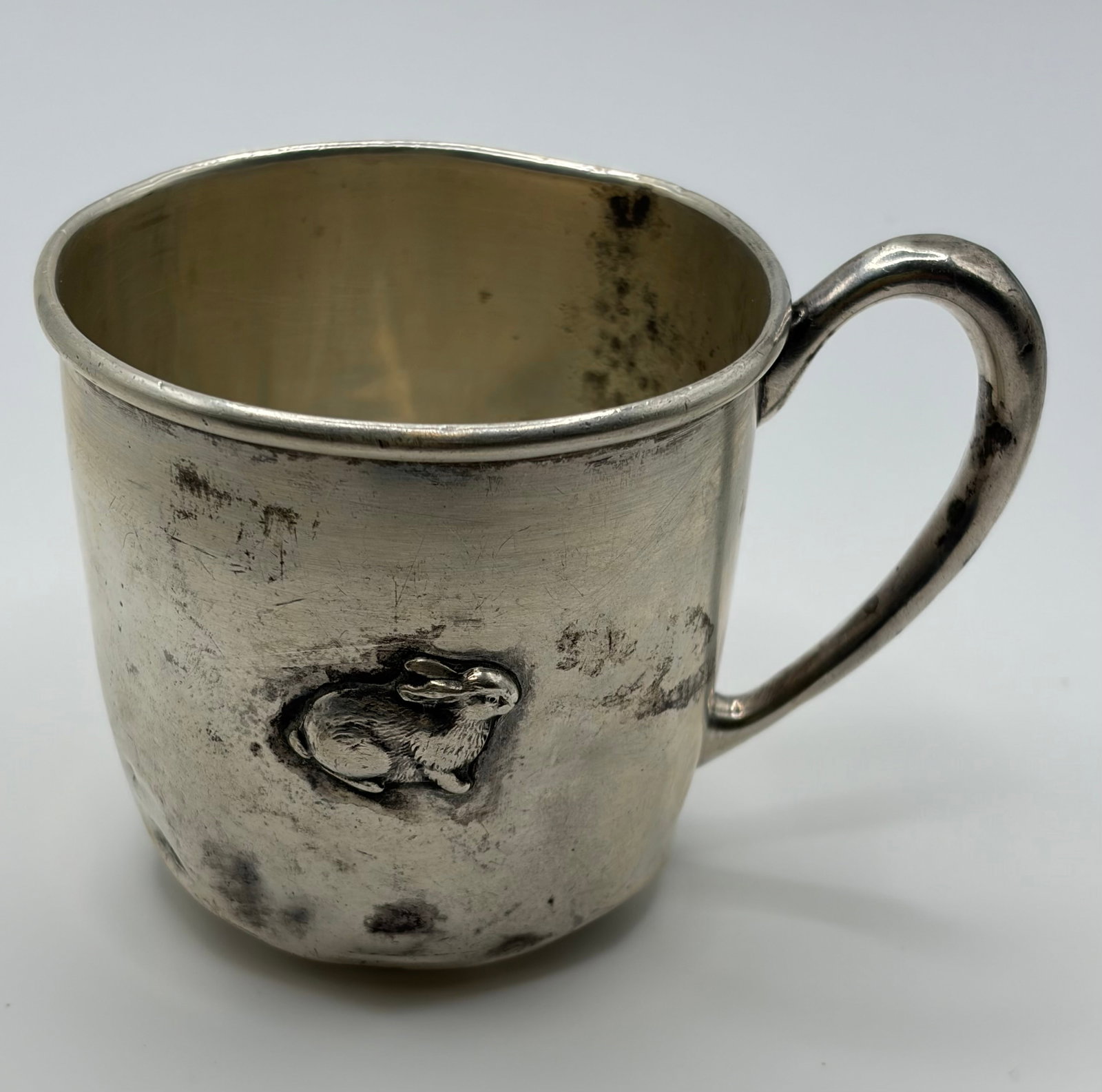 Vintage Rogers Lunt & Bowlen Sterling Silver Baby Cup with Lamb (1 of 7)