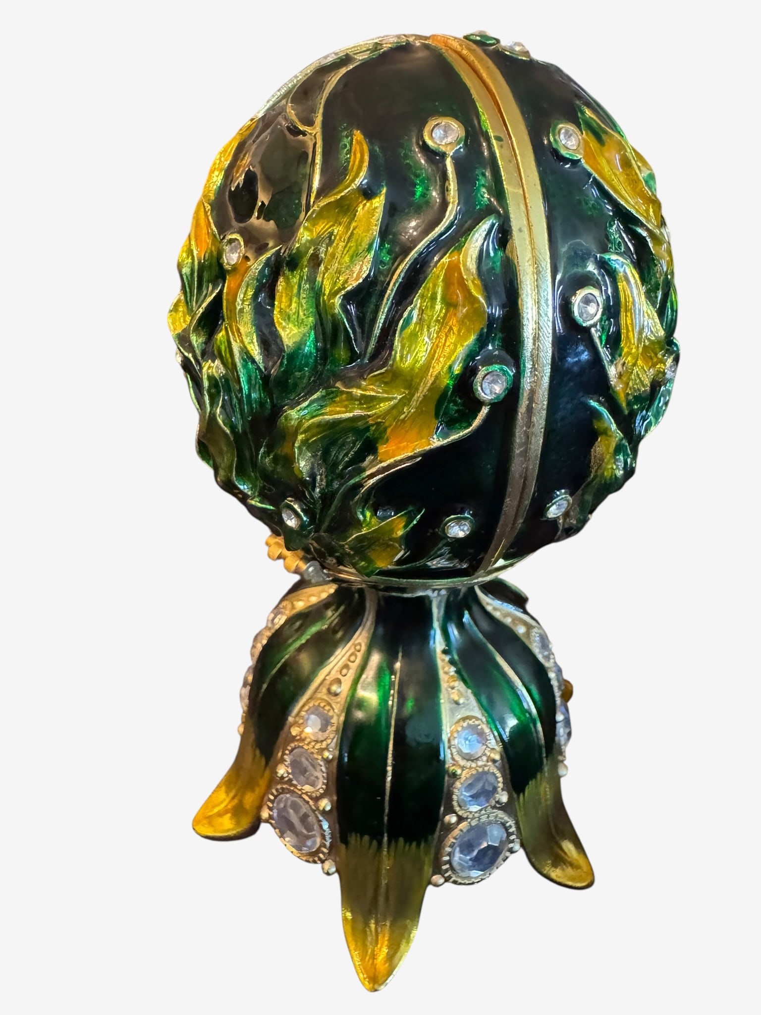 Vintage Enamel Musical Egg with Imperial Basket Surprise (1 of 5)