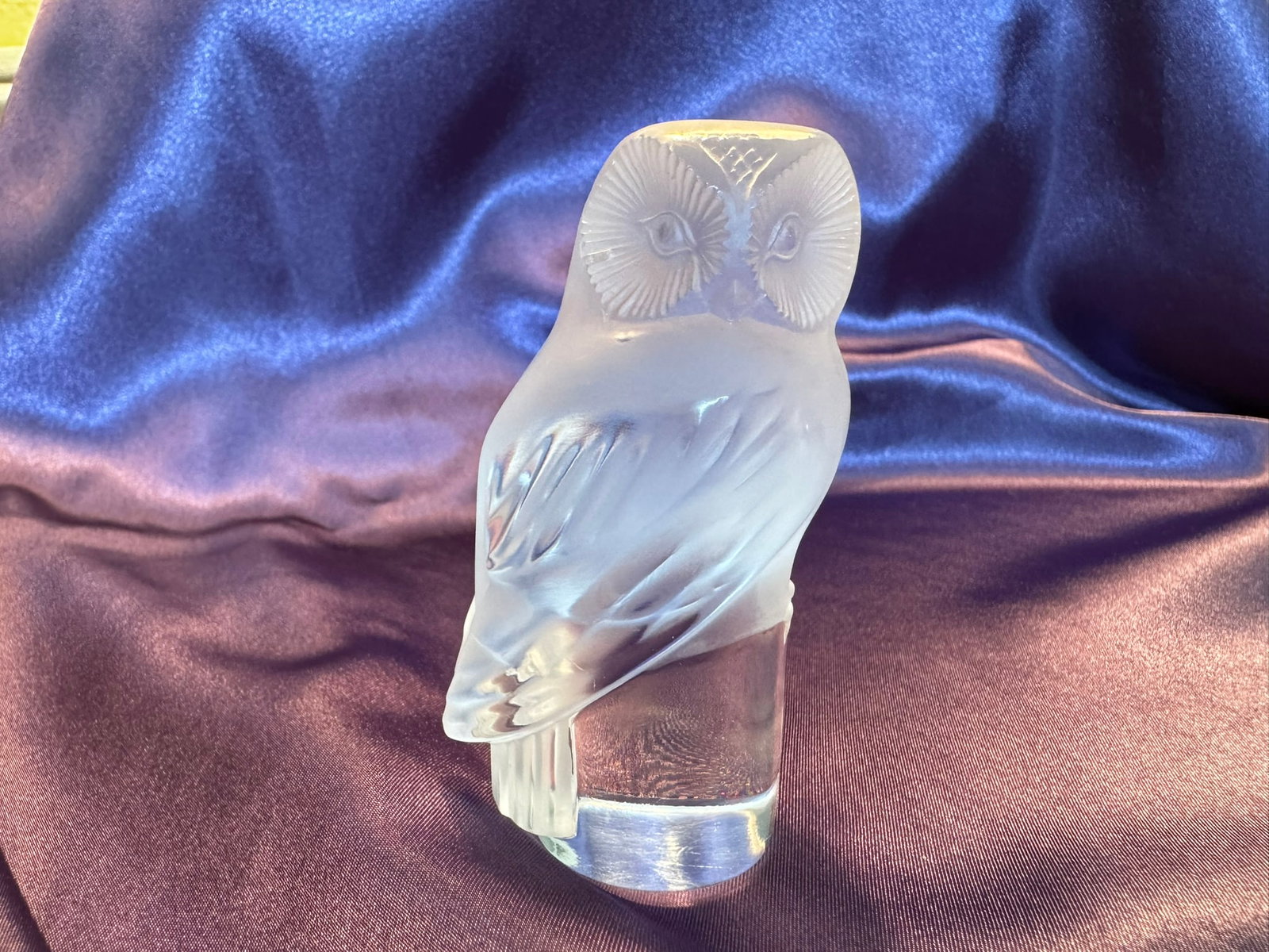 Lalique France Frosted Crystal Owl Figurine (1 of 6)