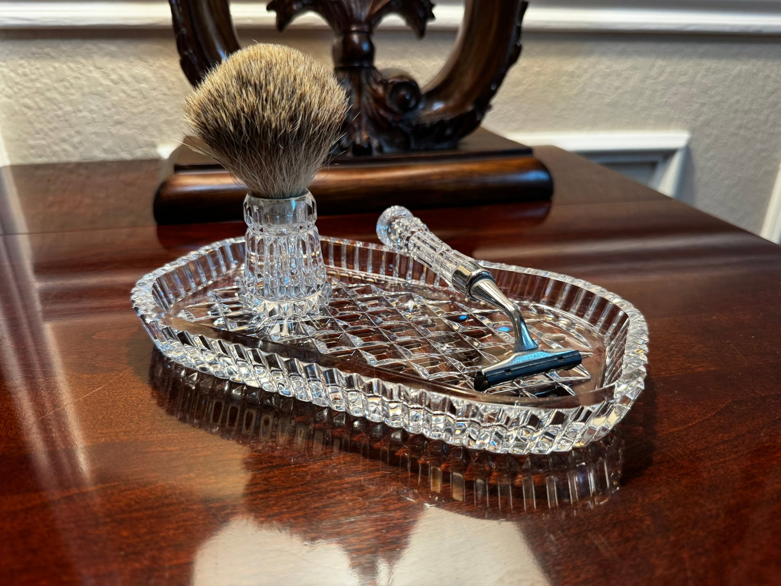 Rare Waterford Cut Crystal Men's Shaving Set (1 of 3)