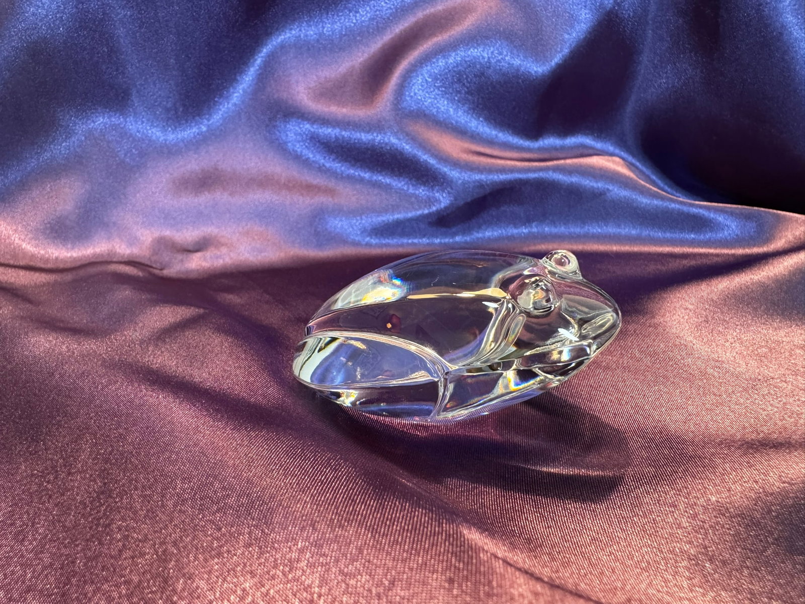 Val St. Lambert Clear Crystal Frog Paperweight (1 of 5)