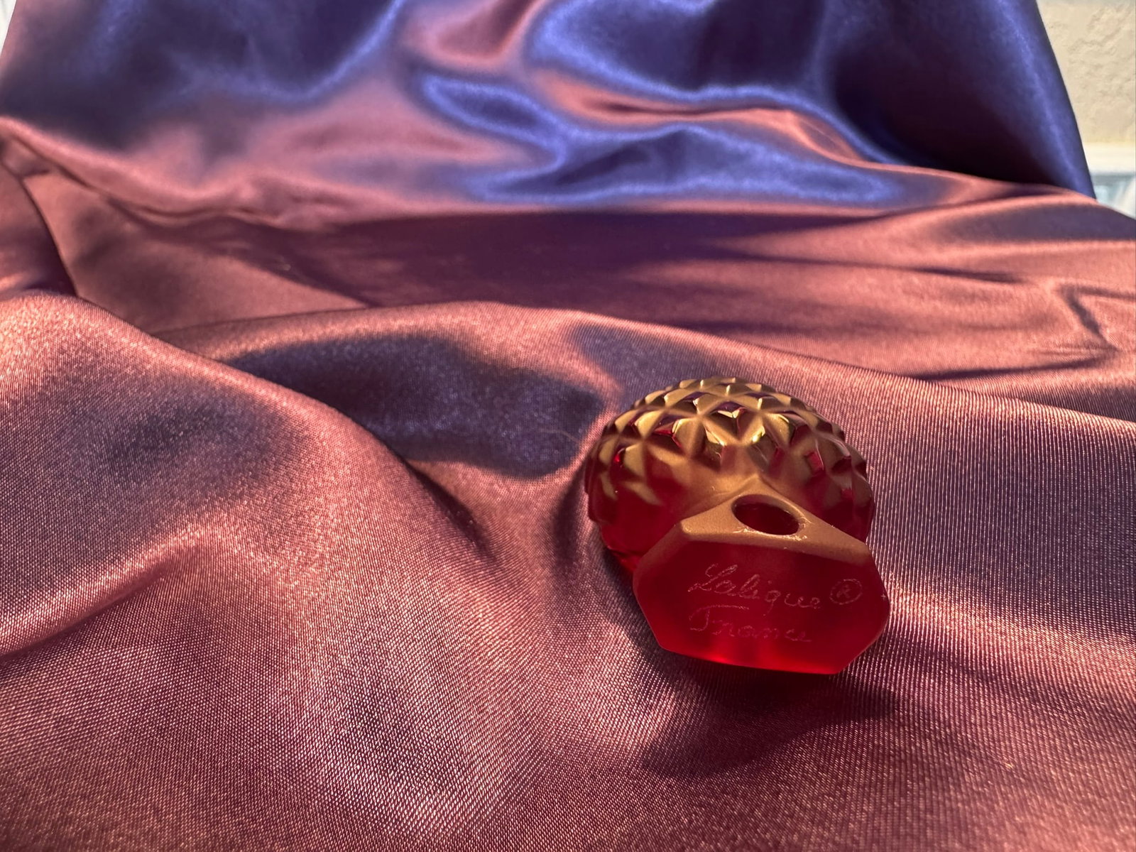 Lalique Ruby Red Crystal Pinecone Ornament - 4